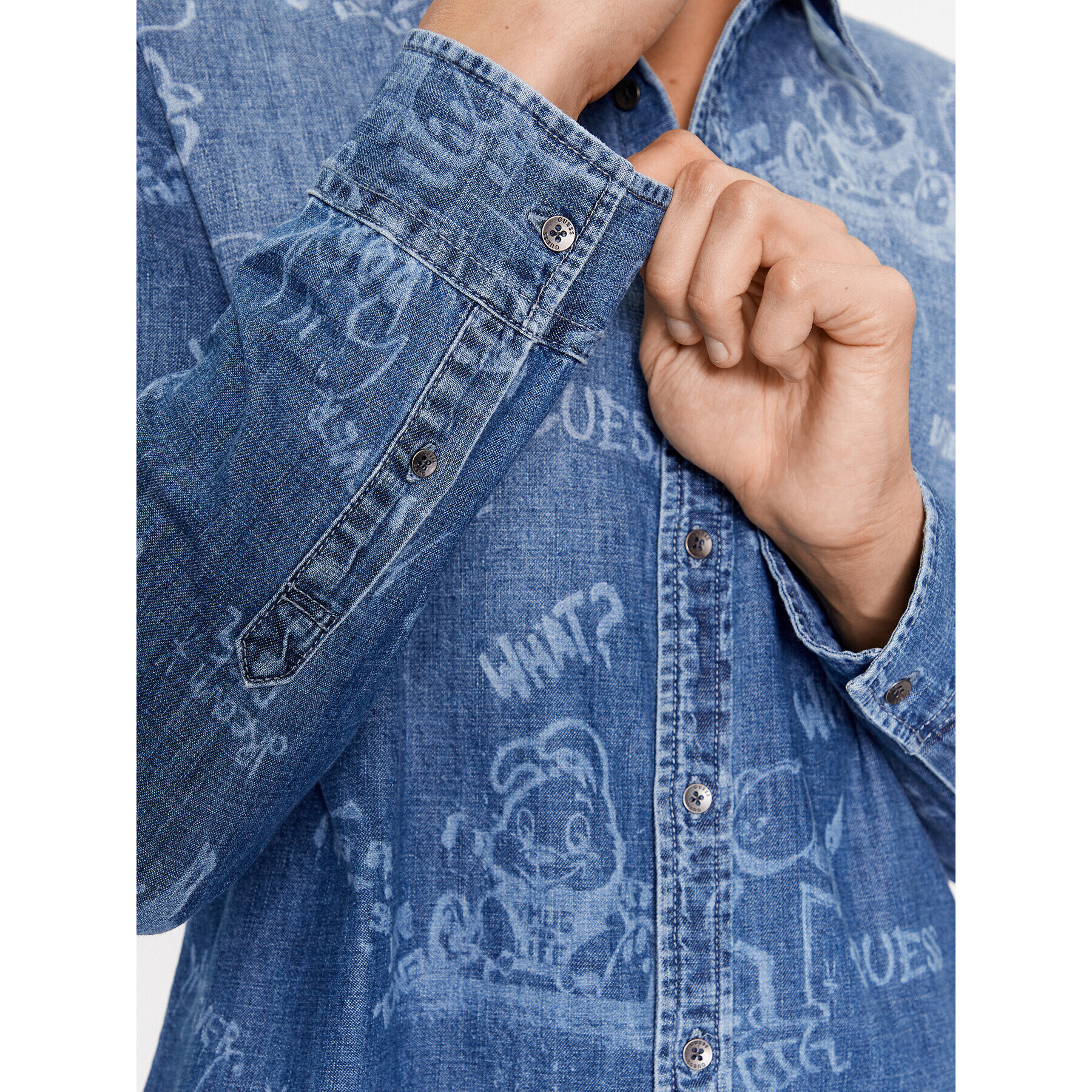 Guess дънкова риза M3BH12 D4U80 Син Regular Fit - Pepit.bg