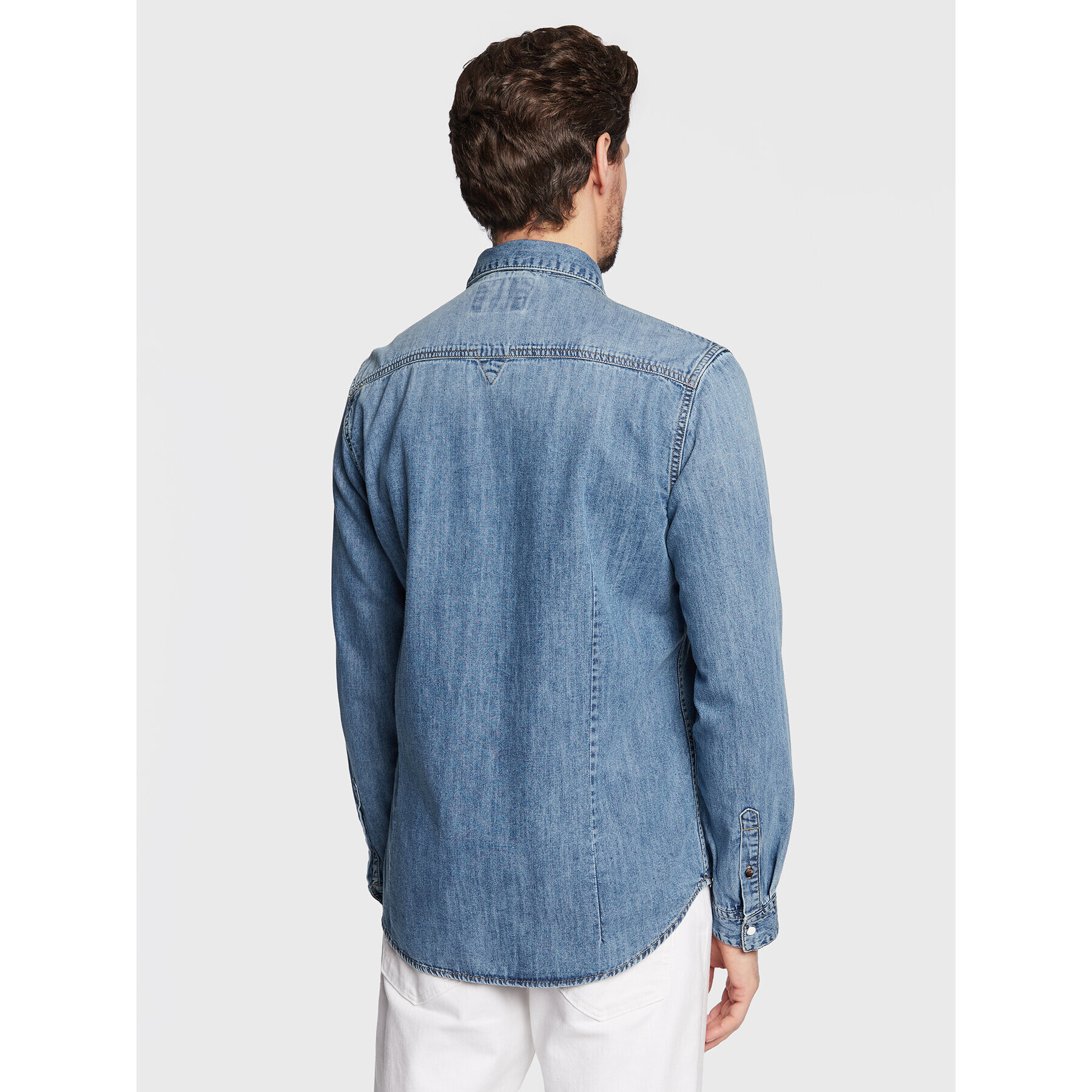 Guess дънкова риза M3GH02 D14LC Син Regular Fit - Pepit.bg