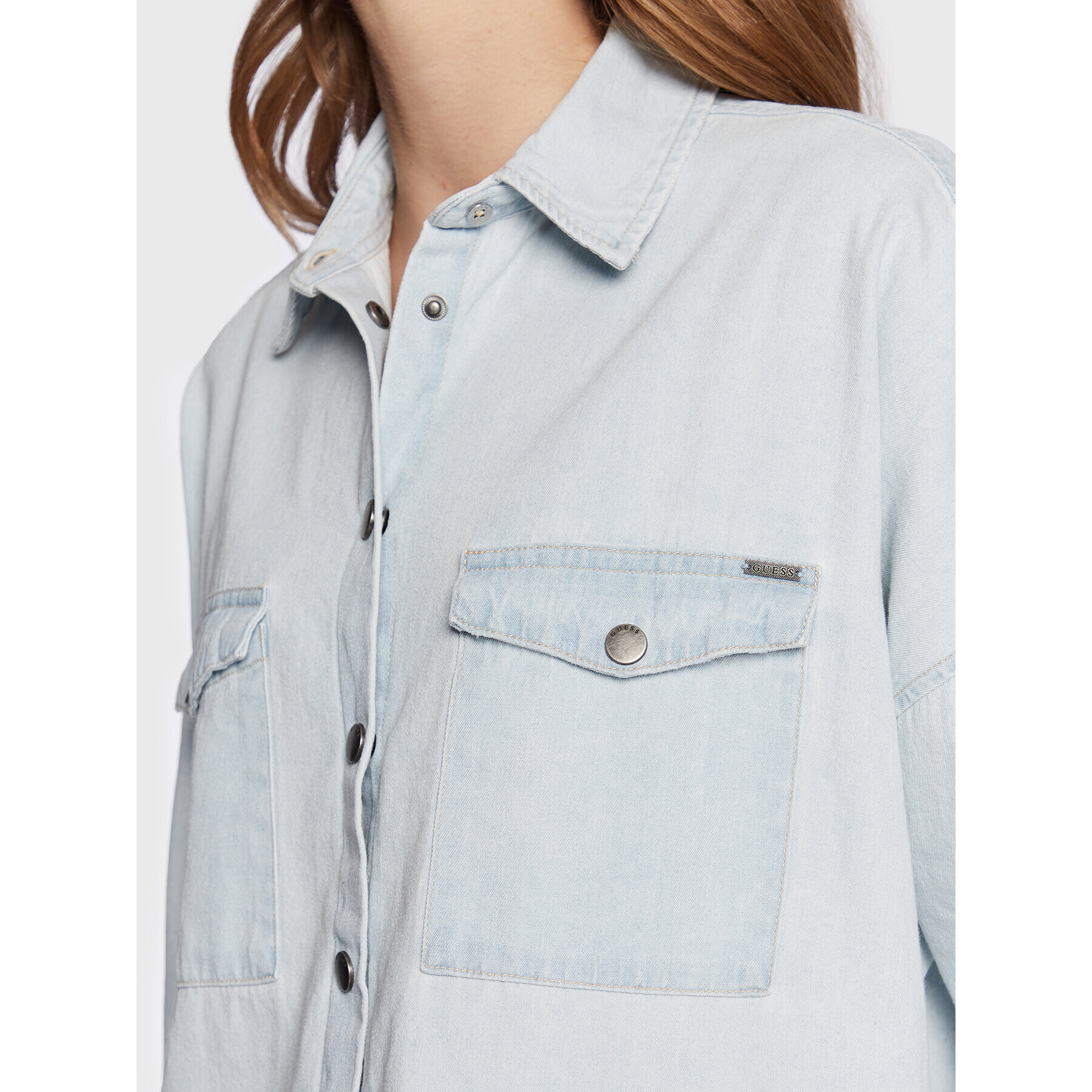 Guess дънкова риза W3RH65 D4WH1 Син Regular Fit - Pepit.bg