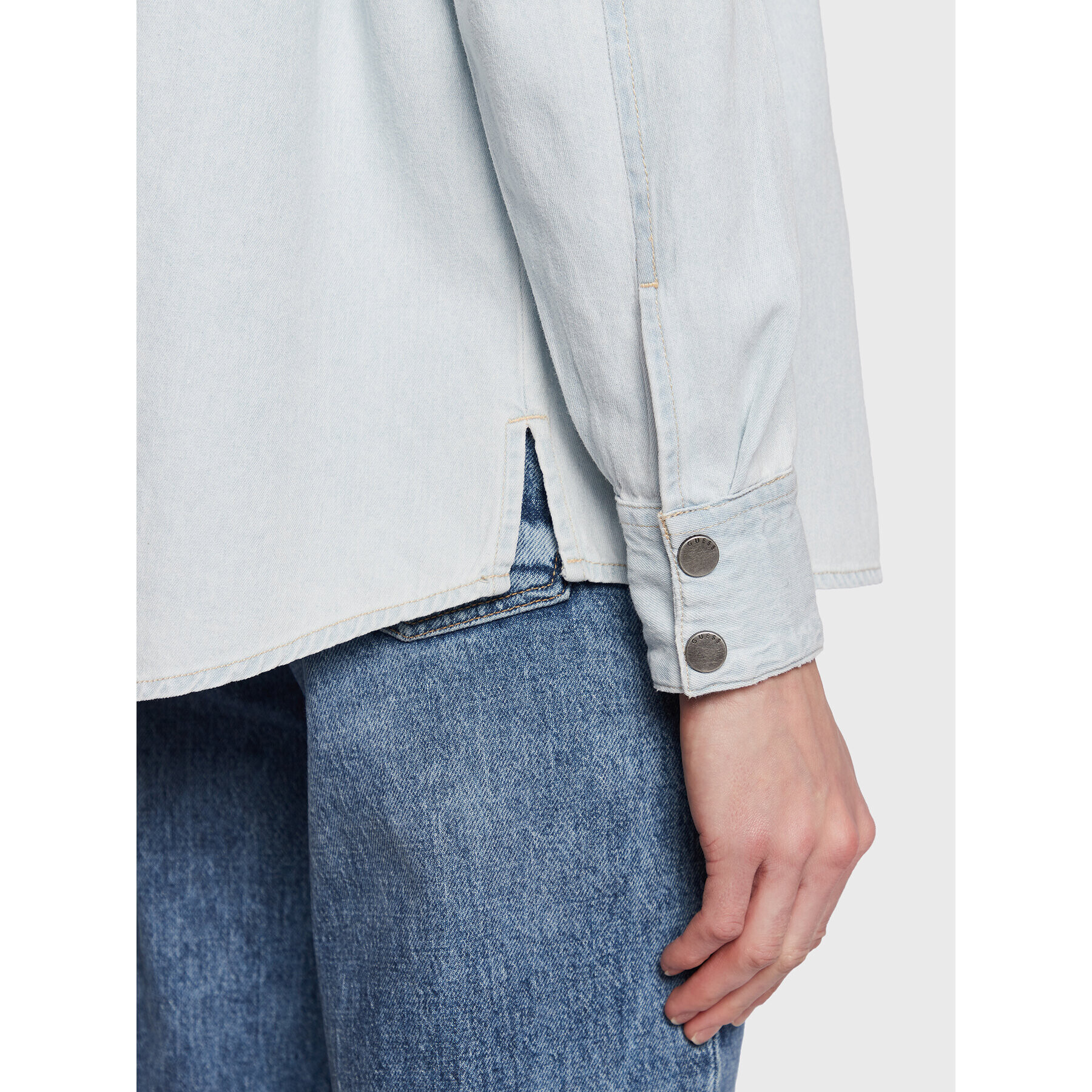 Guess дънкова риза W3RH65 D4WH1 Син Regular Fit - Pepit.bg