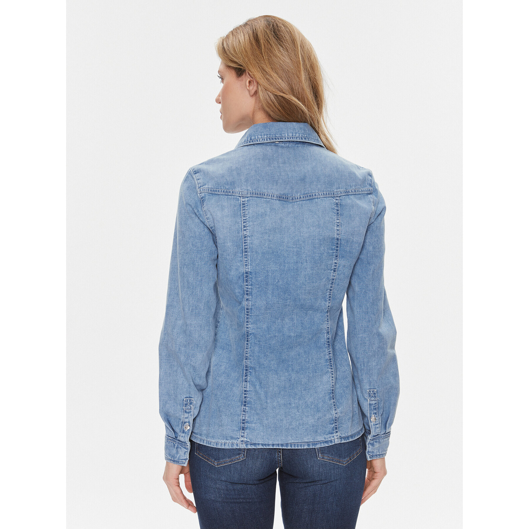 Guess дънкова риза W4RH75 D59K1 Син Regular Fit - Pepit.bg