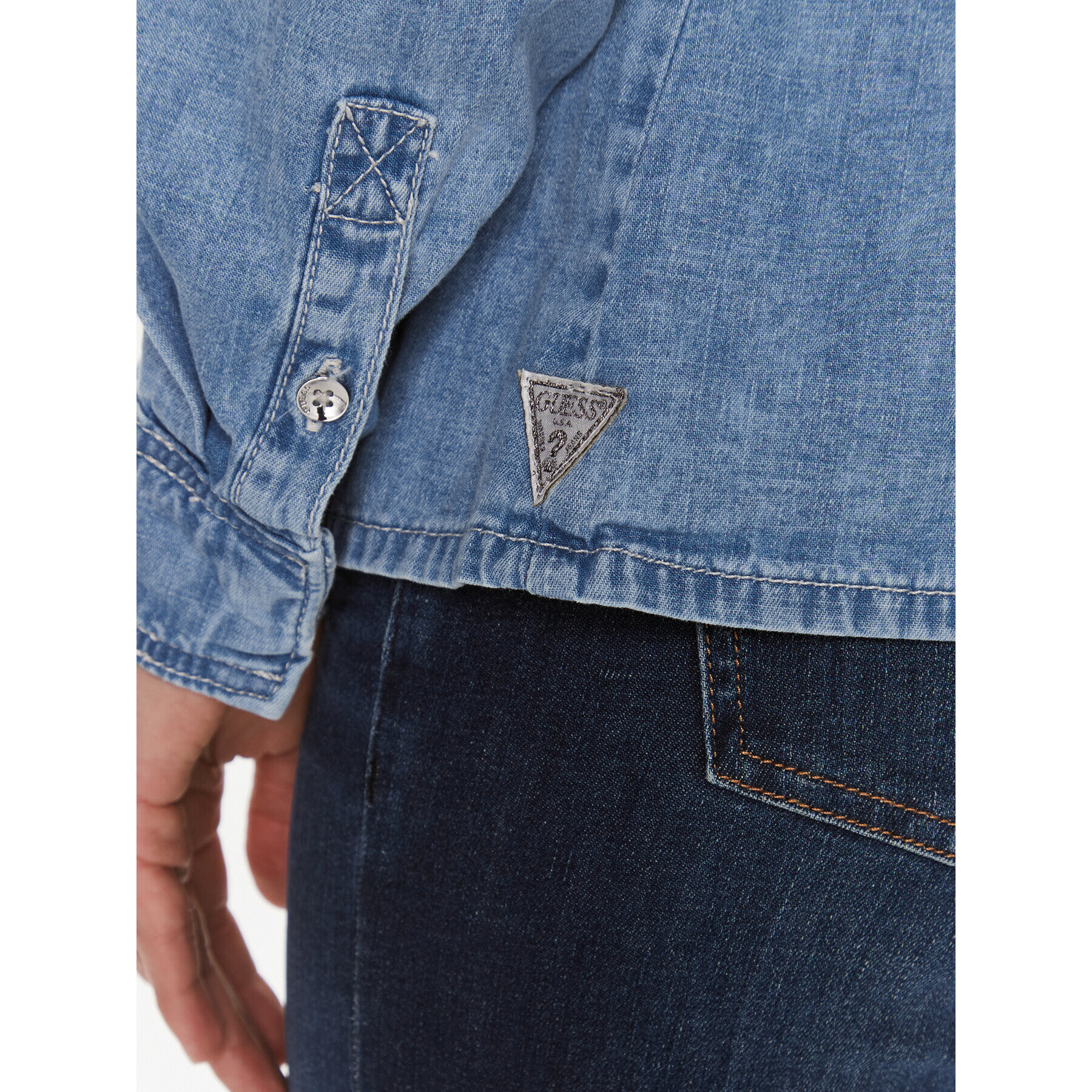 Guess дънкова риза W4RH75 D59K1 Син Regular Fit - Pepit.bg
