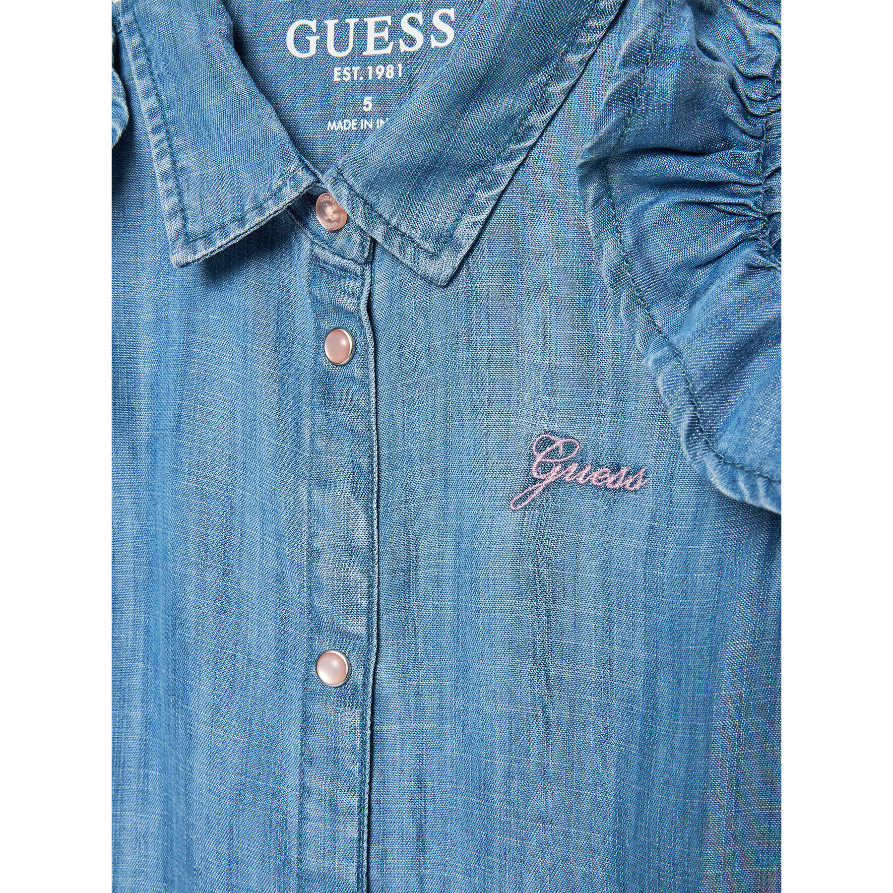 Guess Дънкова рокля K3GK18 D3X30 Син Regular Fit - Pepit.bg