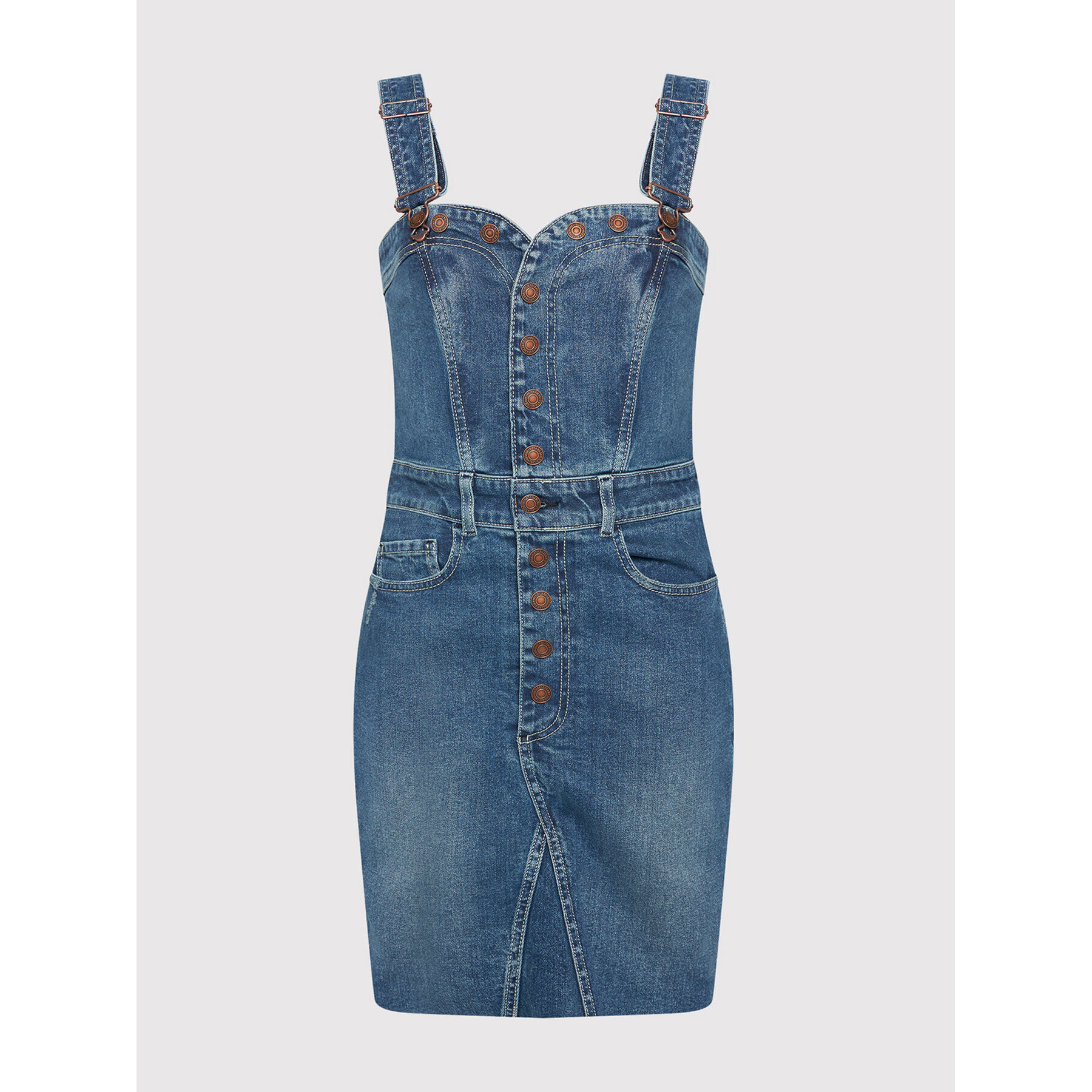 Guess Дънкова рокля Eim W1YK33 D46X7 Син Slim Fit - Pepit.bg
