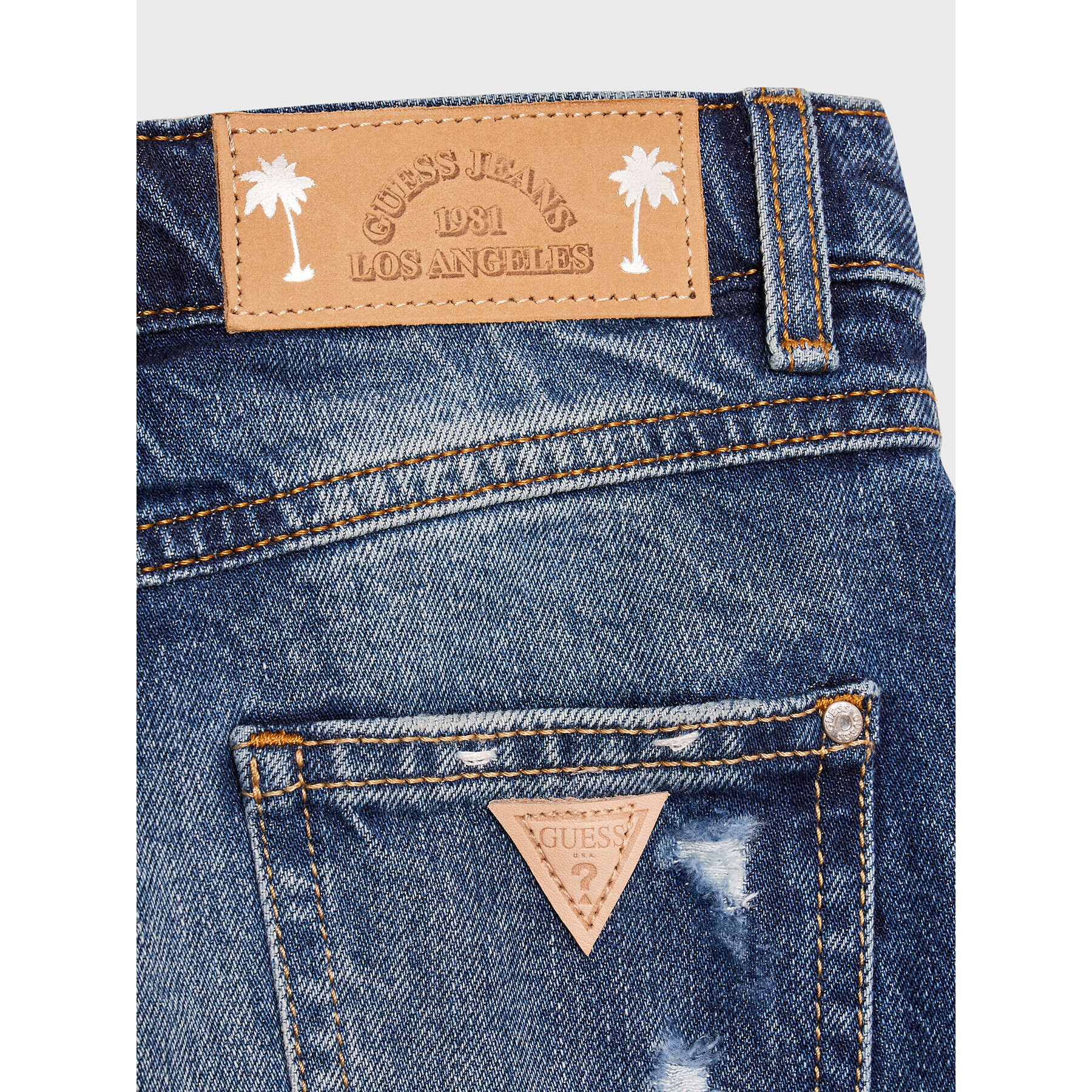 Guess Дънкови шорти J3GD24 D4ZN1 Син Regular Fit - Pepit.bg