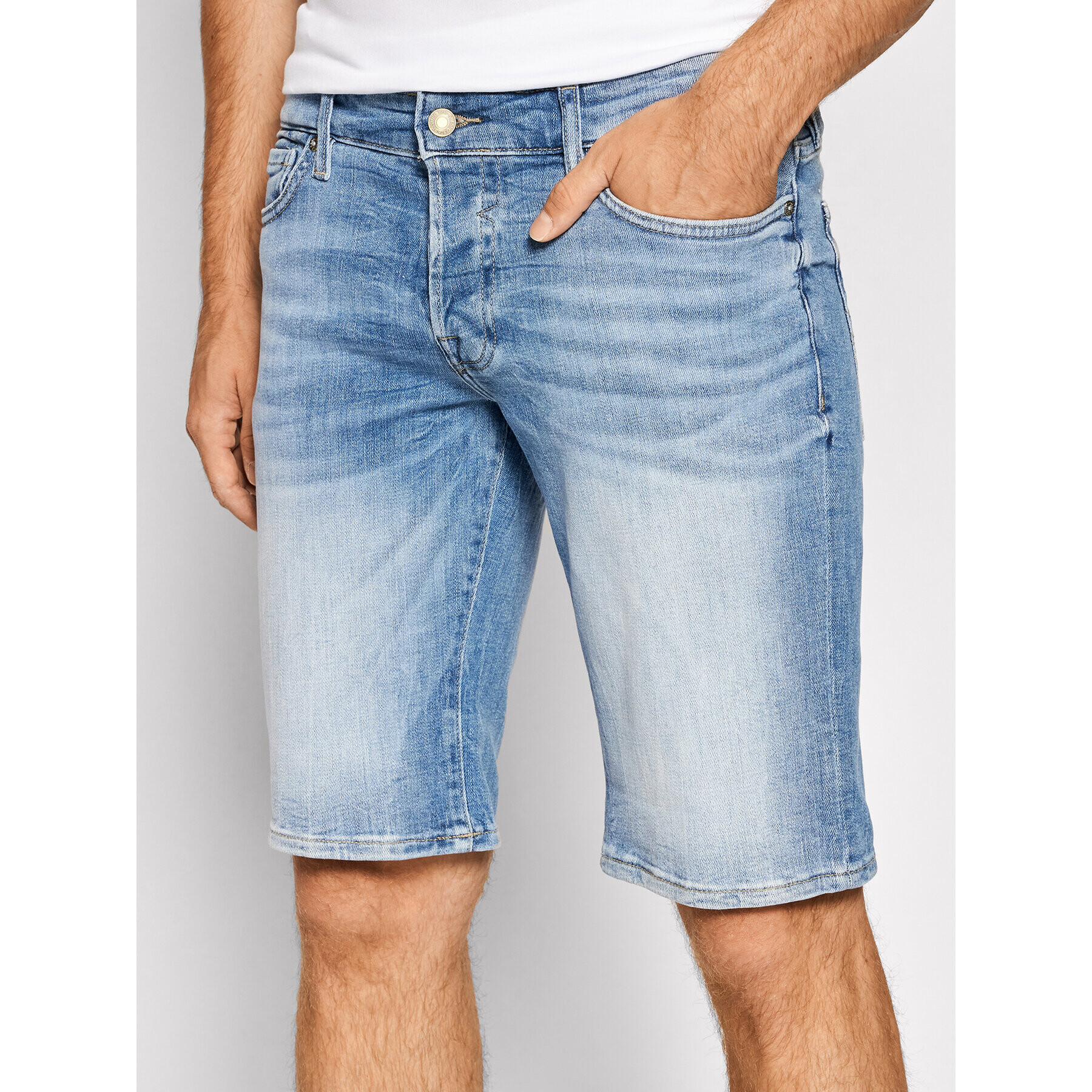 Guess Дънкови шорти M1GD01 D4B73 Син Slim Fit - Pepit.bg
