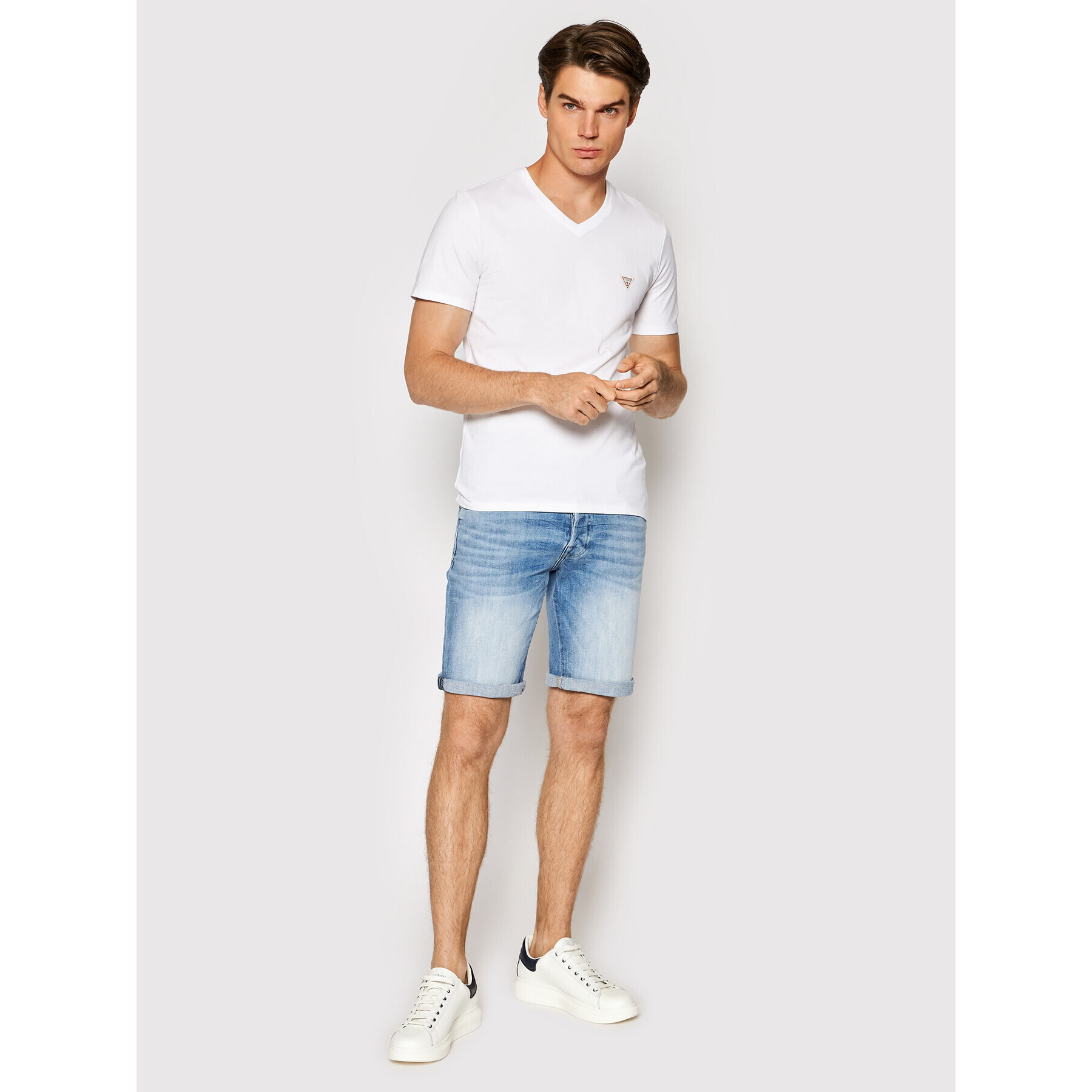 Guess Дънкови шорти M1GD01 D4B73 Син Slim Fit - Pepit.bg