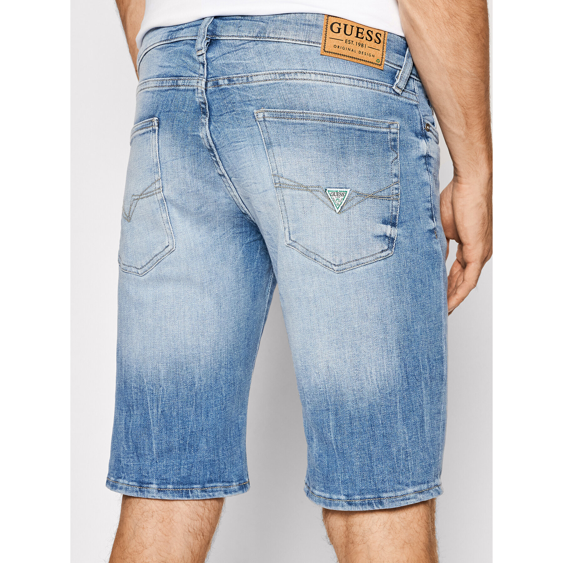 Guess Дънкови шорти M1GD01 D4B73 Син Slim Fit - Pepit.bg