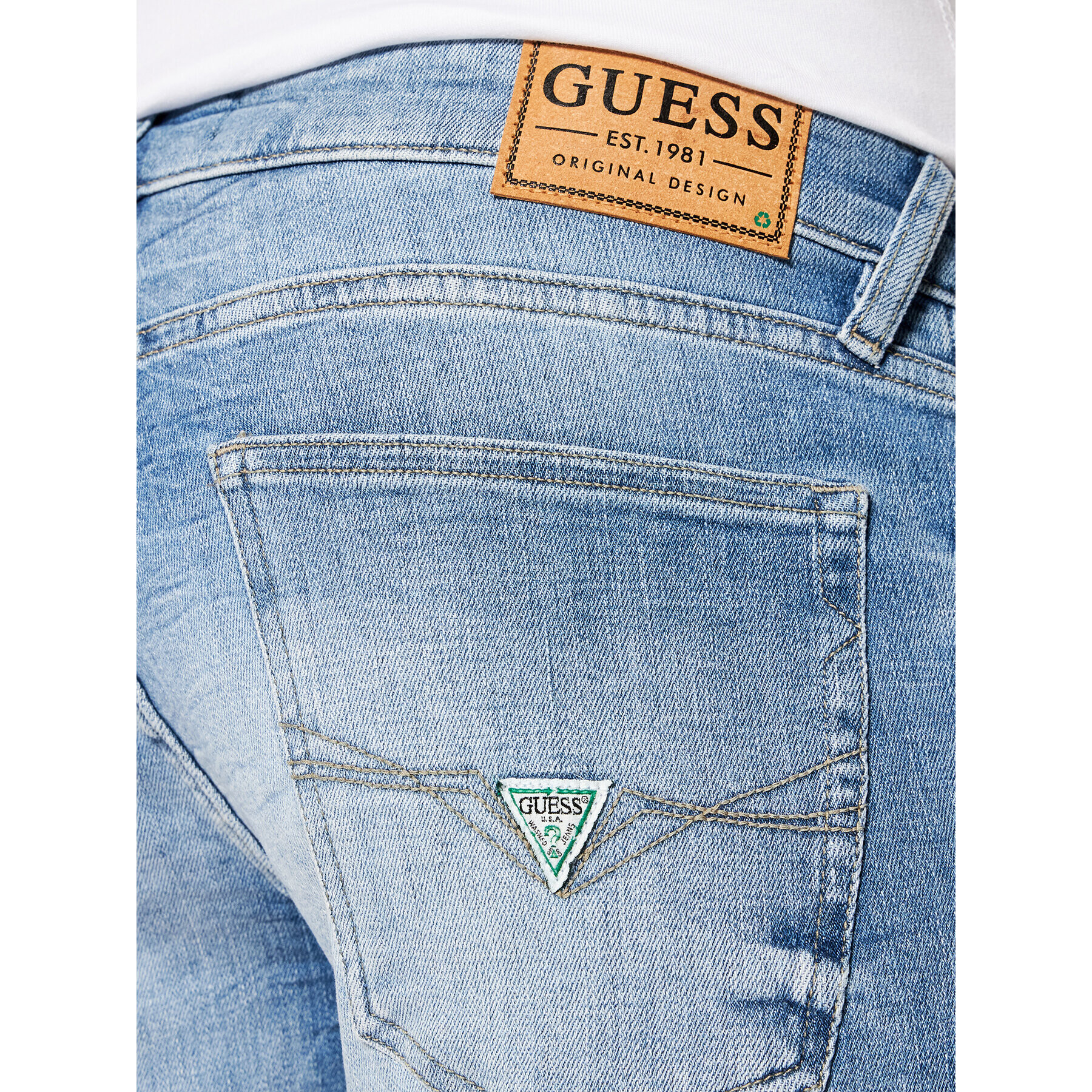 Guess Дънкови шорти M1GD01 D4B73 Син Slim Fit - Pepit.bg
