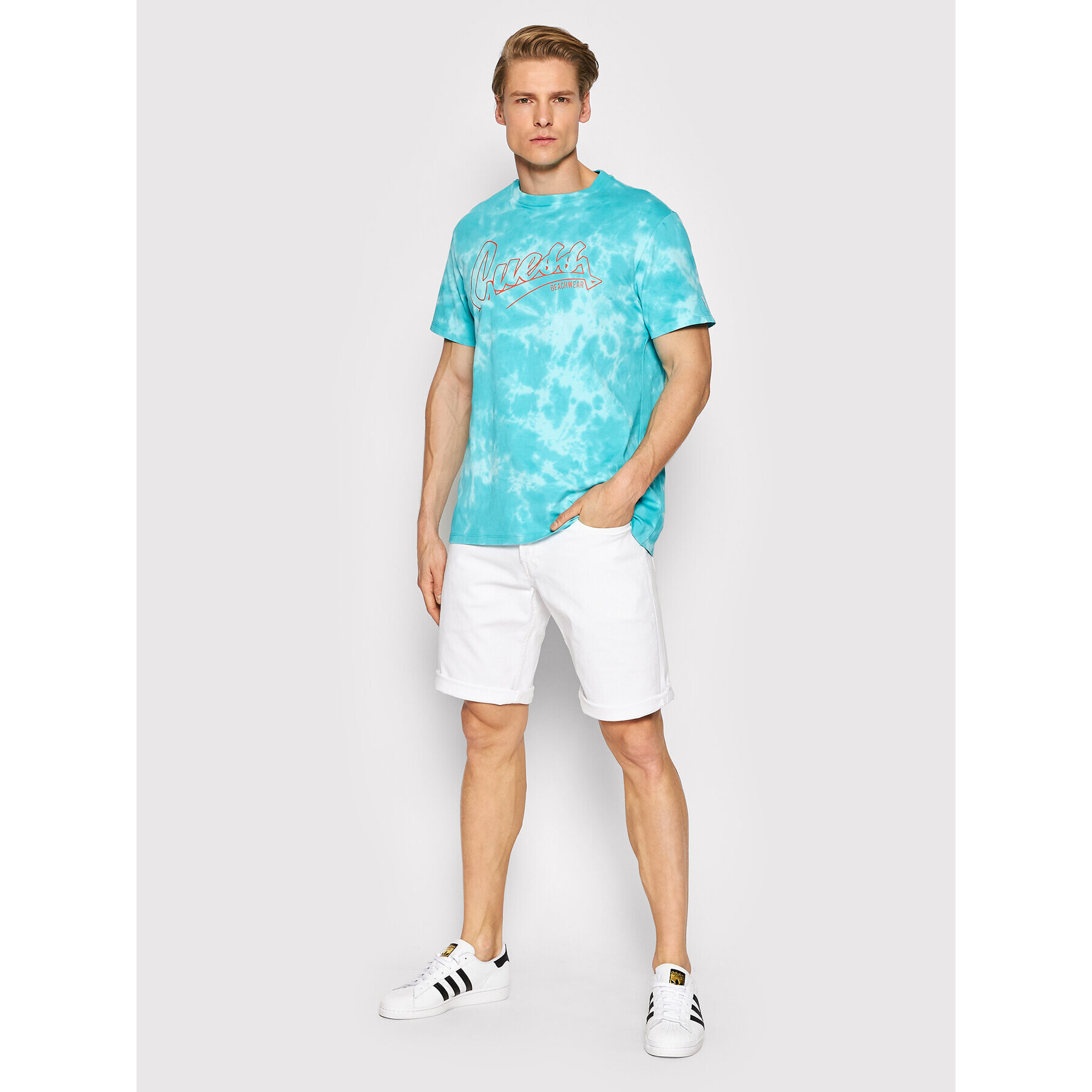 Guess Дънкови шорти M2GD01 D4MJ1 Бял Regular Fit - Pepit.bg