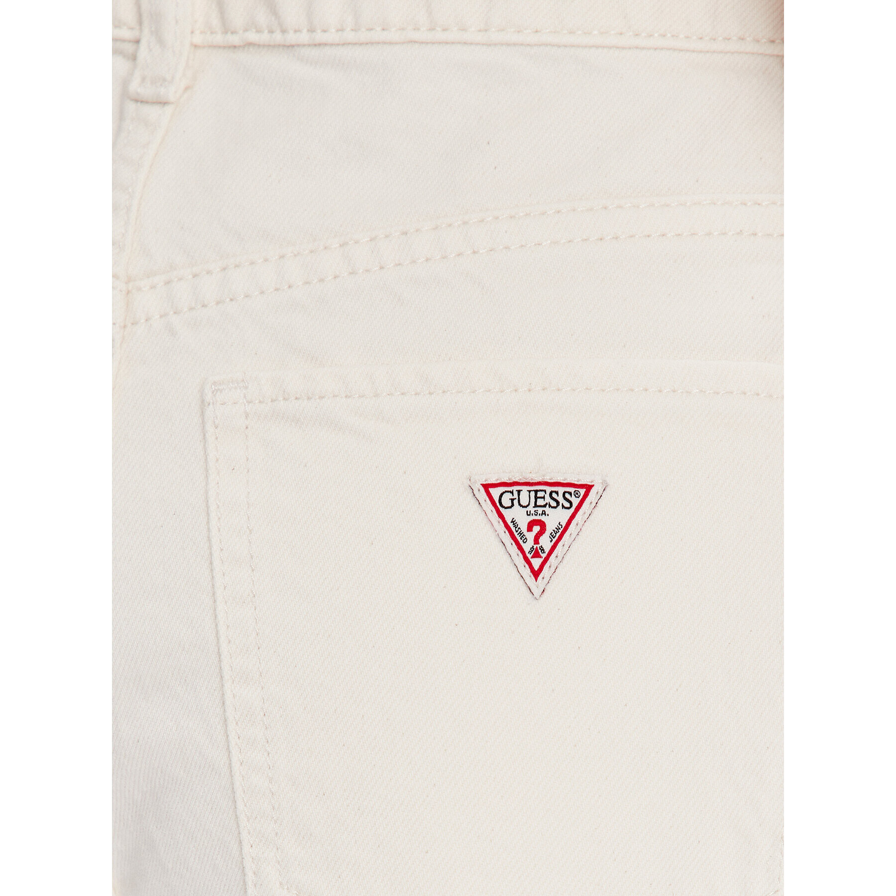 Guess Дънкови шорти Mom W3GD26 D4Y00 Бял Regular Fit - Pepit.bg
