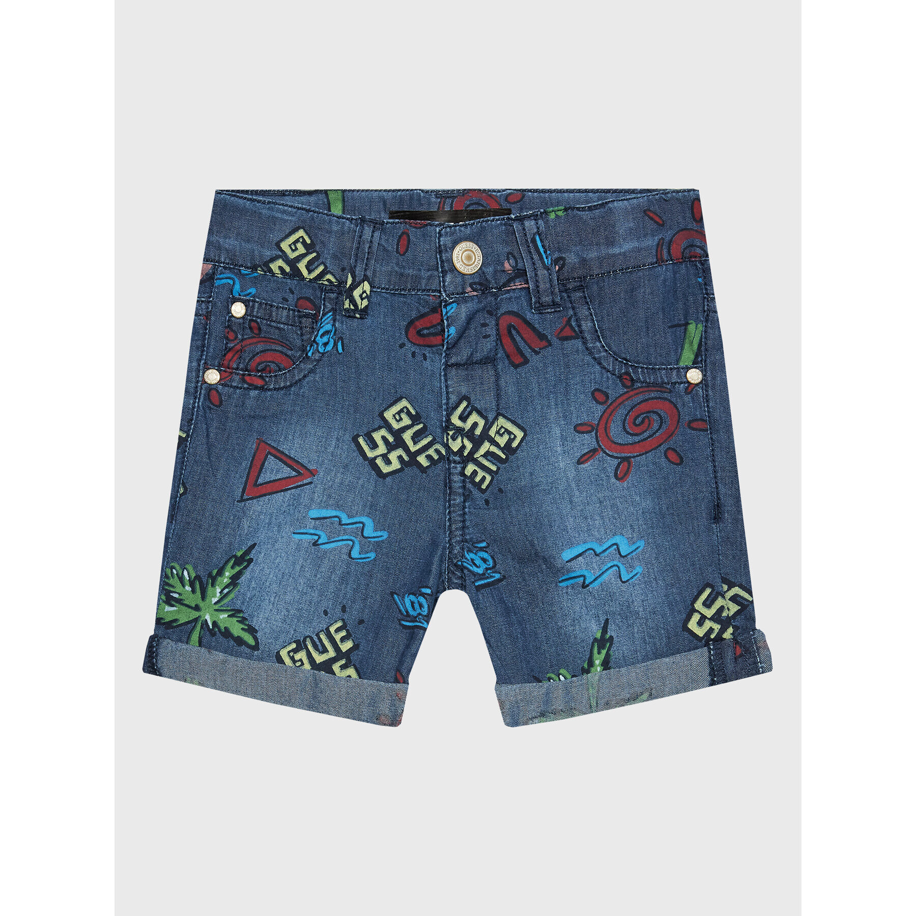 Guess Дънкови шорти N3GD07 WFGE0 Син Regular Fit - Pepit.bg