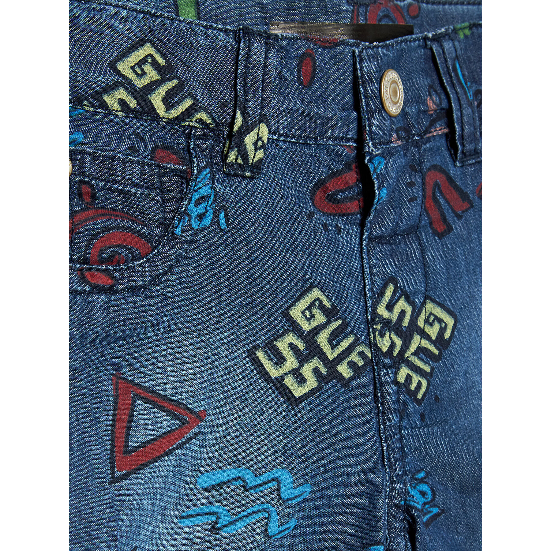 Guess Дънкови шорти N3GD07 WFGE0 Син Regular Fit - Pepit.bg