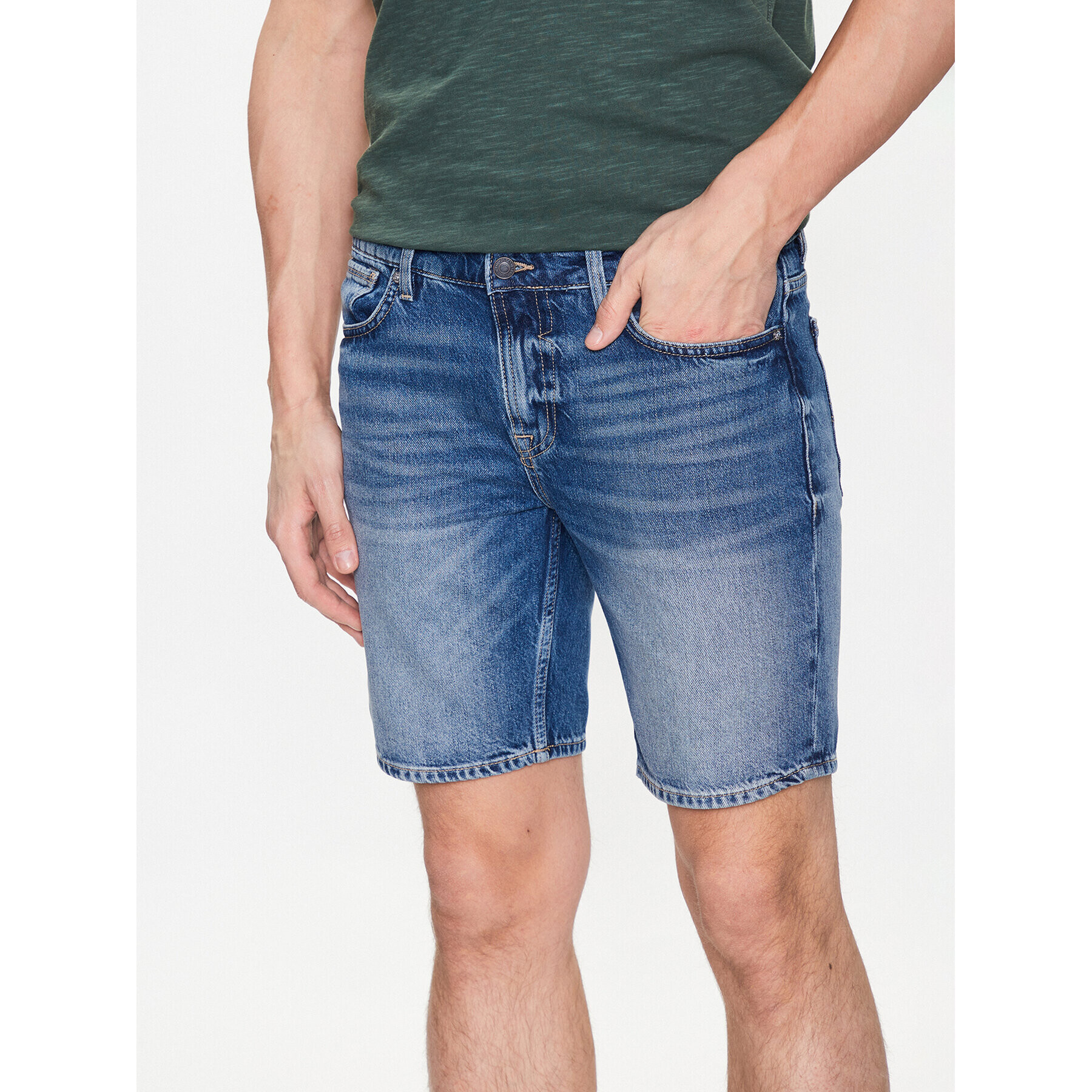 Guess Дънкови шорти Rodeo M3GD27 D4T9G Тъмносин Regular Fit - Pepit.bg