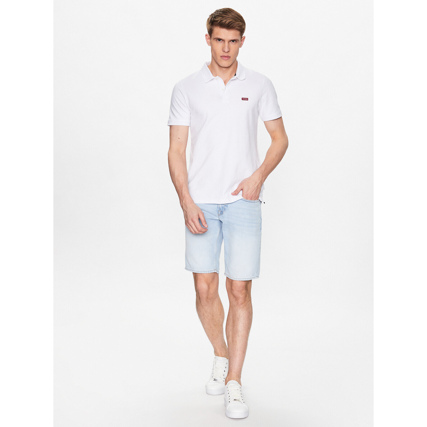 Guess Дънкови шорти Sonny M3GD01 D4T9F Син Slim Fit - Pepit.bg