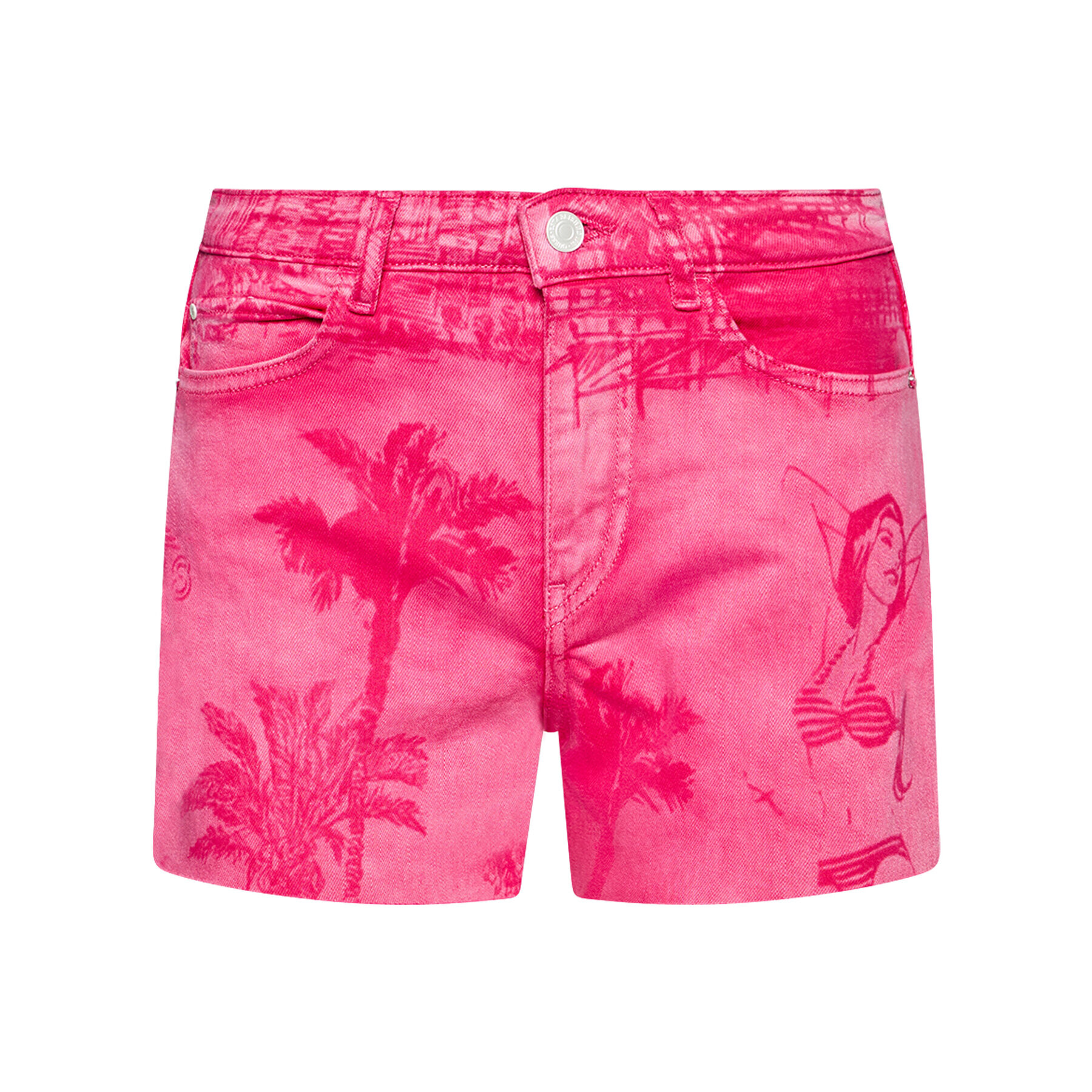 Guess Дънкови шорти W1GD18 D2G6M Розов Regular Fit - Pepit.bg