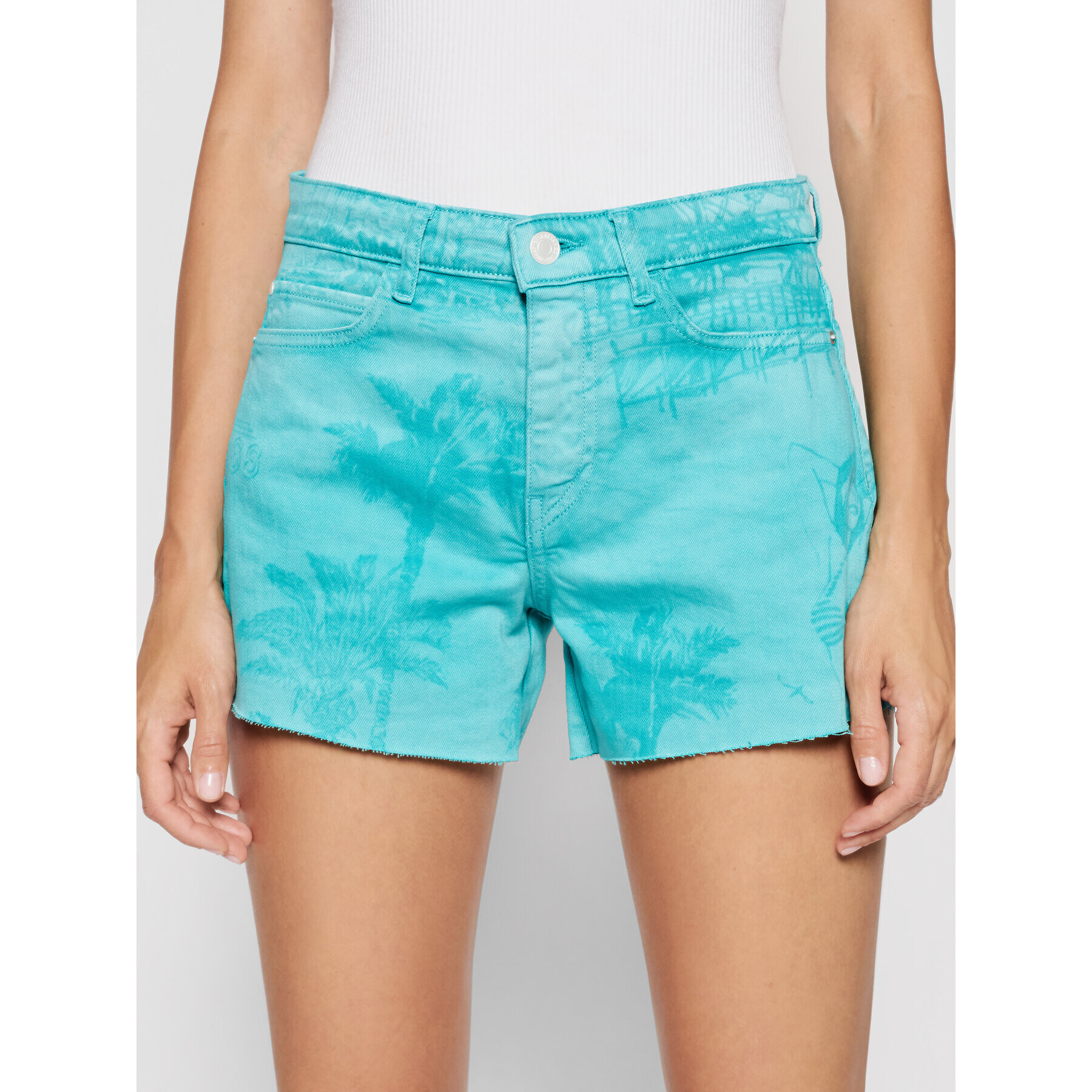Guess Дънкови шорти W1GD18 D2G6M Зелен Regular Fit - Pepit.bg