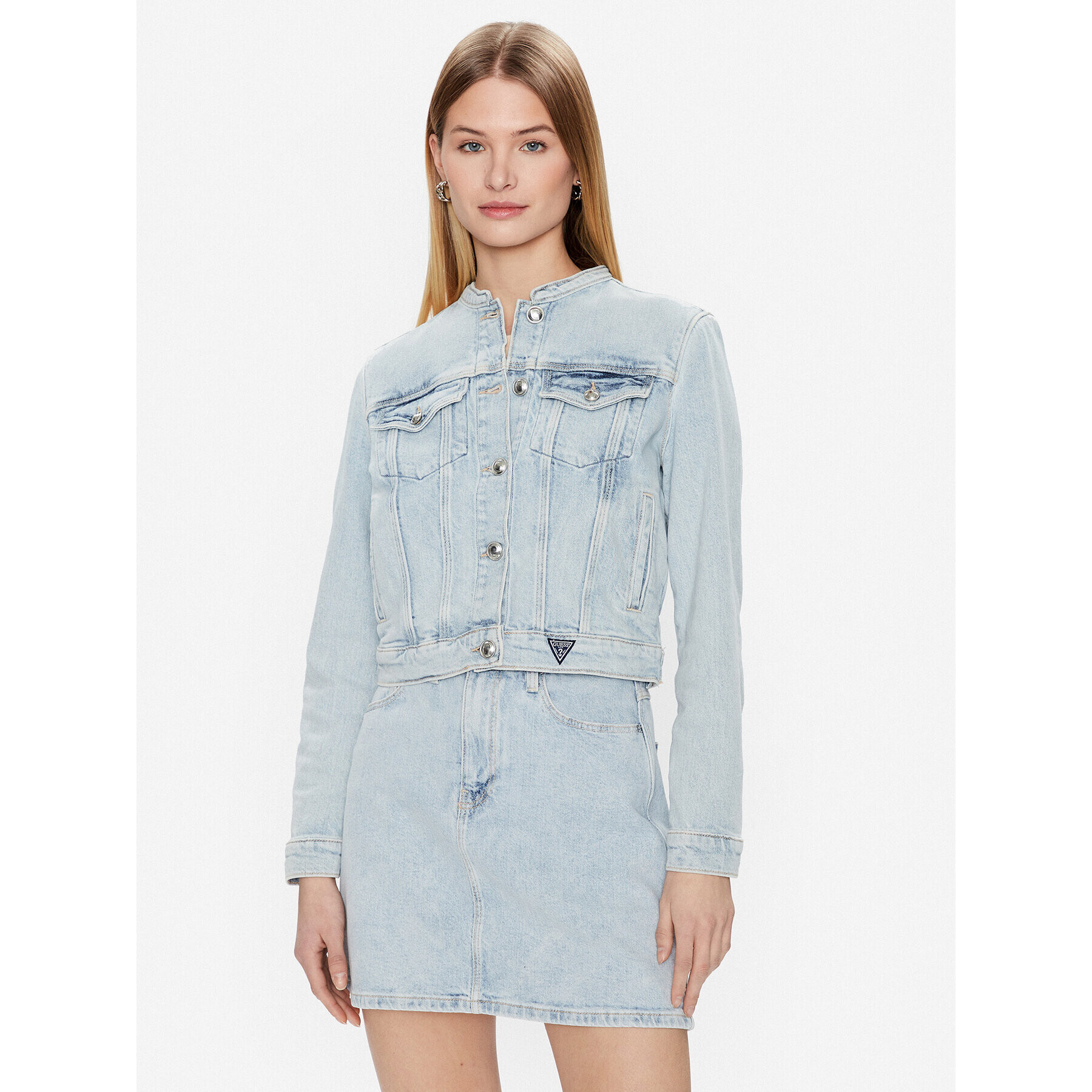 Guess Дънково яке Becca W3RN15 D4WB6 Син Slim Fit - Pepit.bg