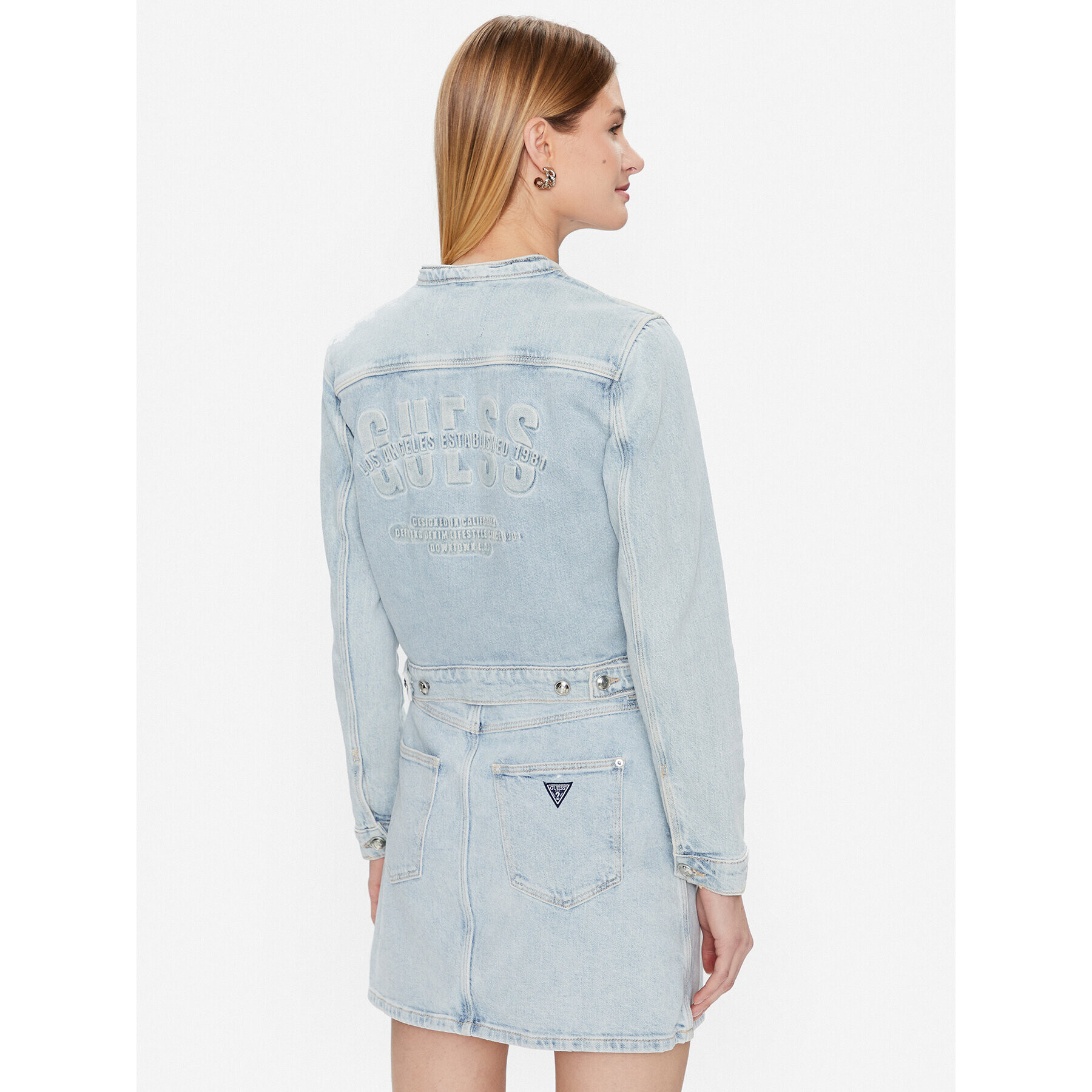 Guess Дънково яке Becca W3RN15 D4WB6 Син Slim Fit - Pepit.bg