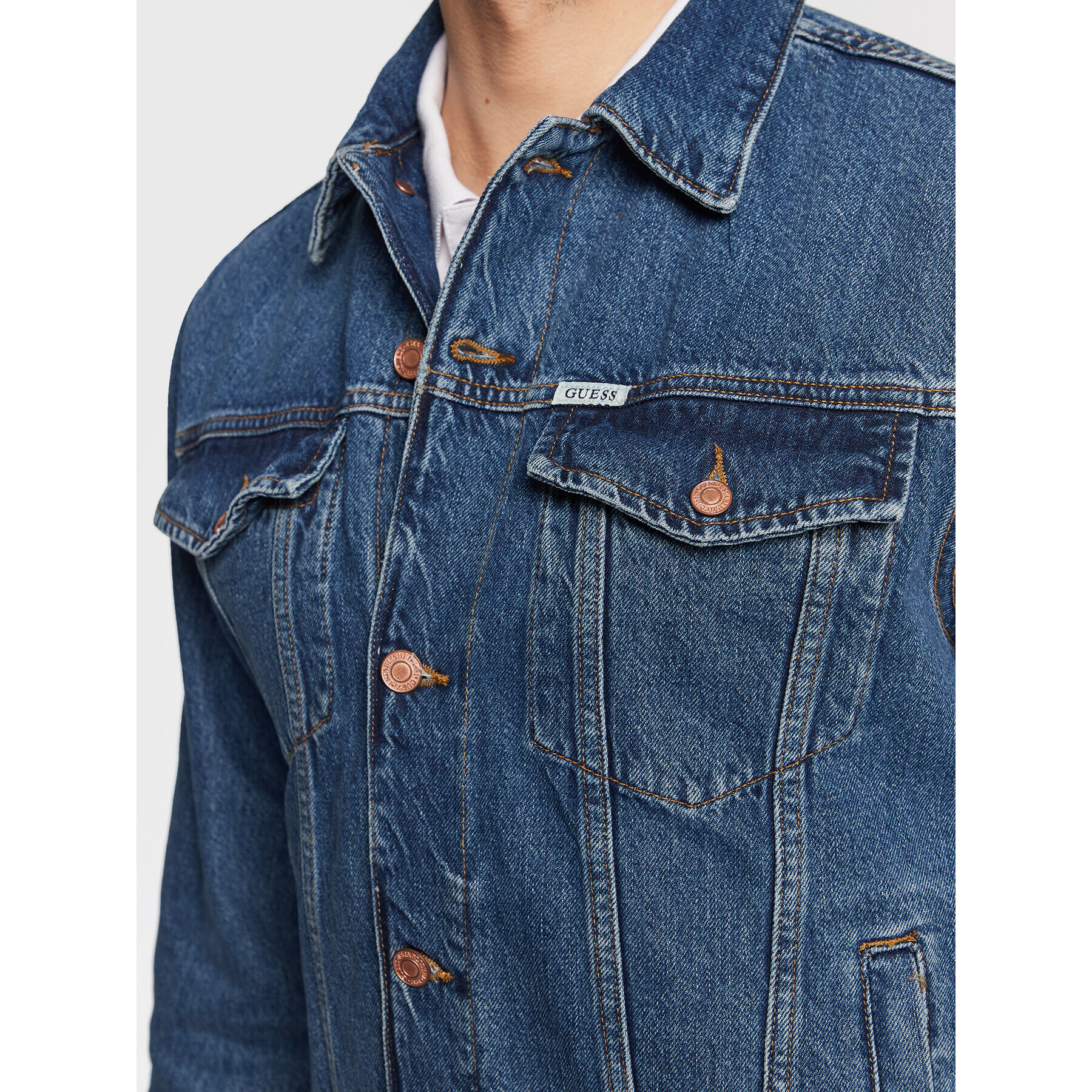 Guess Дънково яке Dillon M3RXN1 D4T9C Тъмносин Regular Fit - Pepit.bg