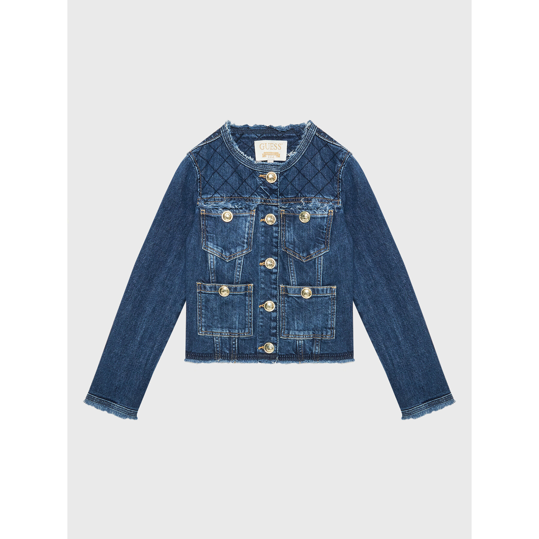 Guess Дънково яке J3RL09 D4H77 Тъмносин Regular Fit - Pepit.bg
