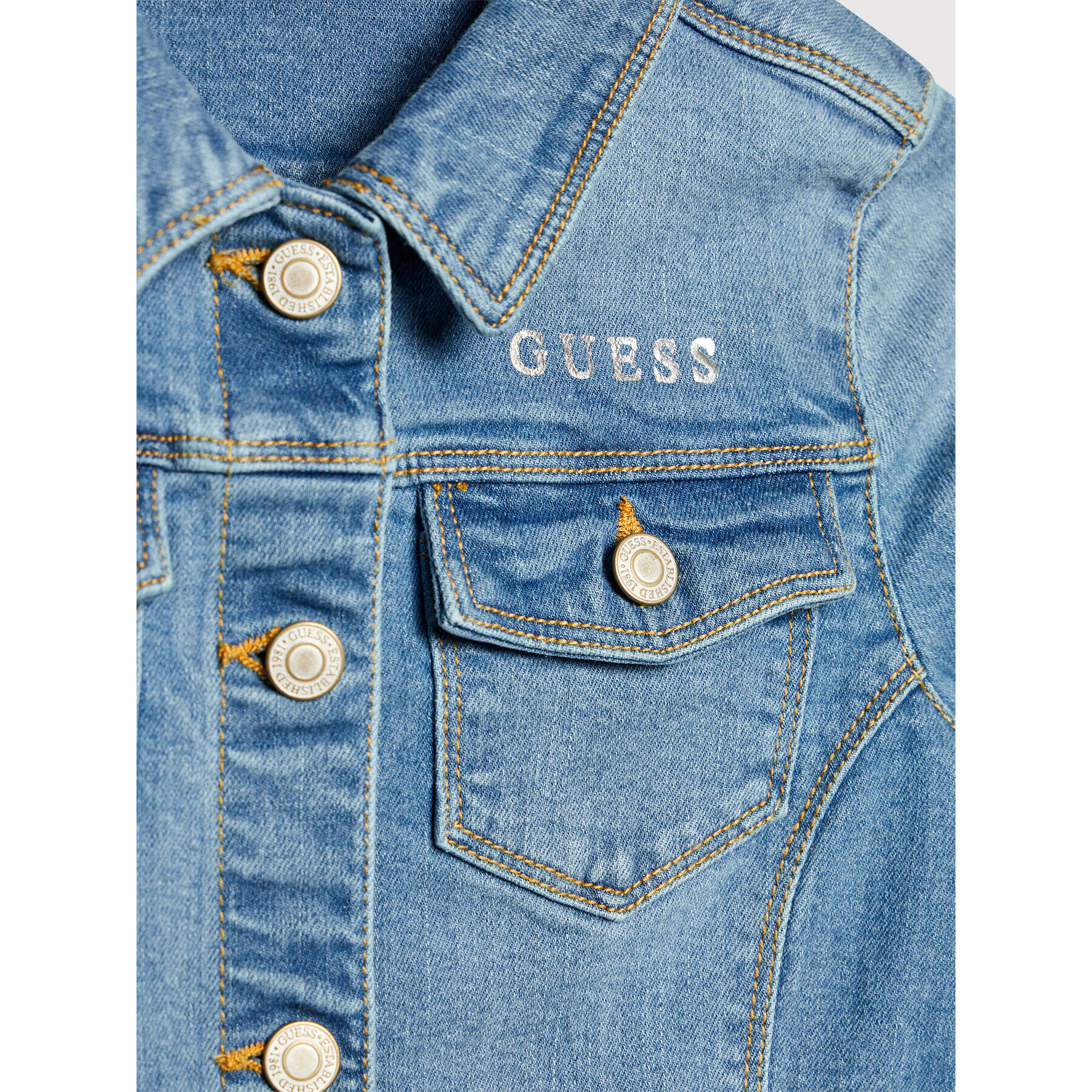 Guess Дънково яке J81L21 D4HB0 Син Regular Fit - Pepit.bg