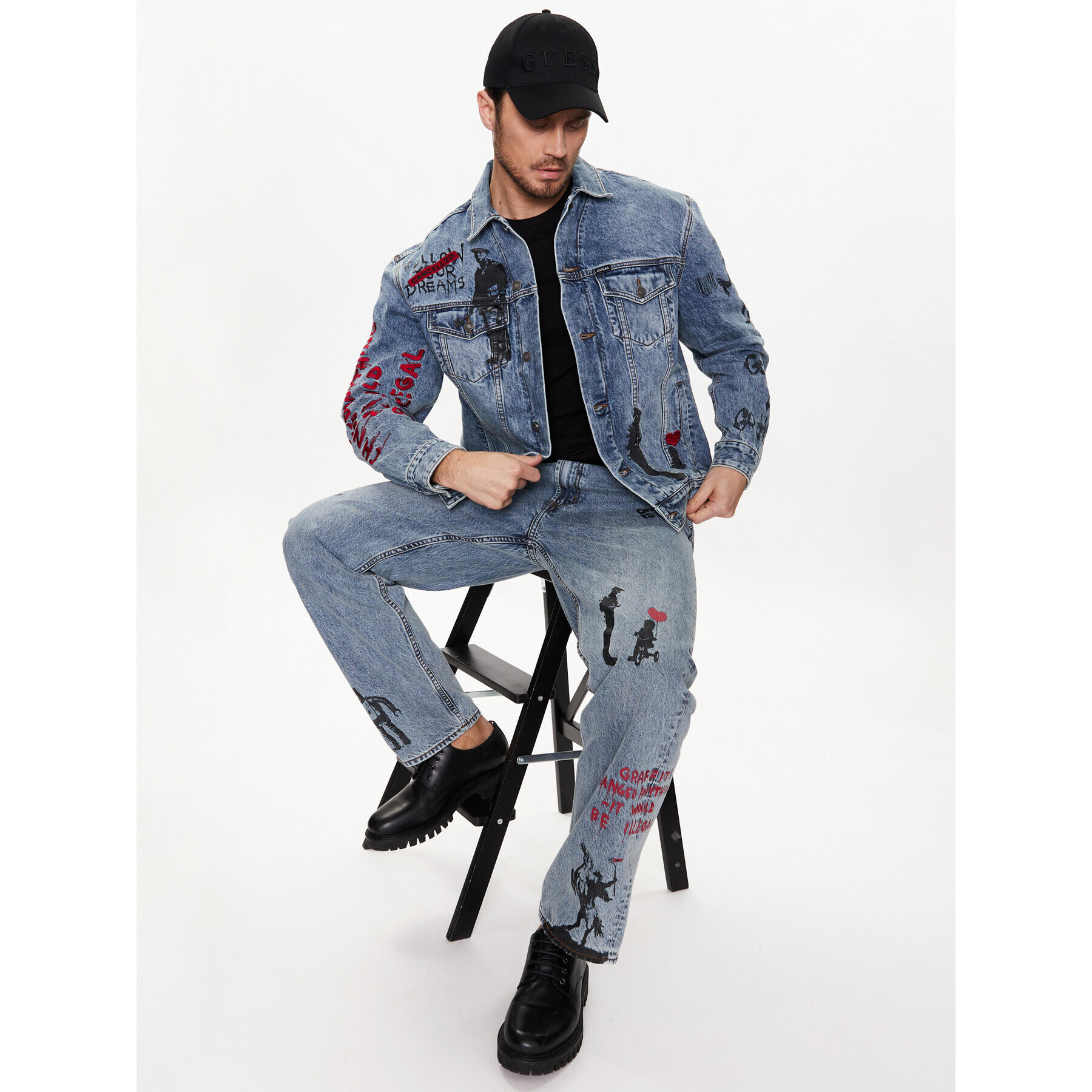 Guess Дънково яке M3GXN5 D4YO0 Син Oversize - Pepit.bg