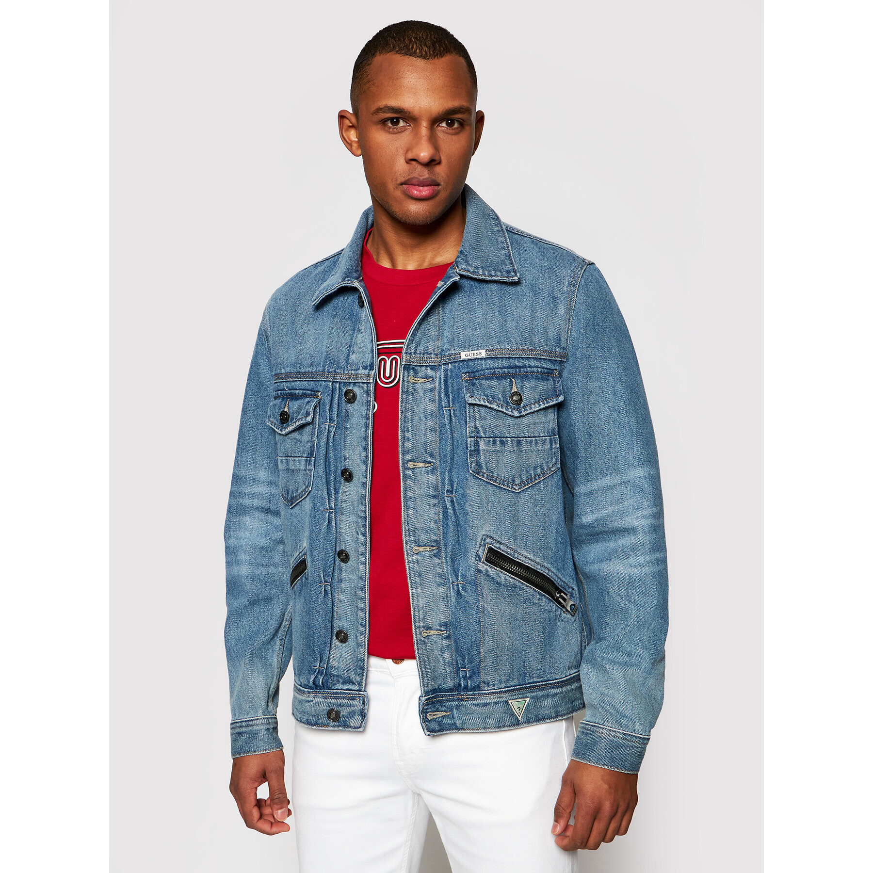 Guess Дънково яке Dillon M1GXN1 R48K0 Син Regular Fit - Pepit.bg