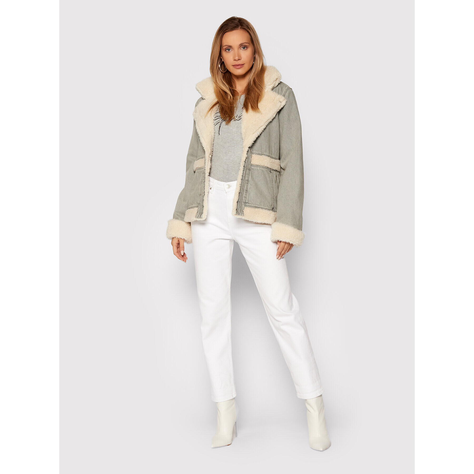 Guess Дънково яке W1BN11 D4HK1 Сив Regular Fit - Pepit.bg