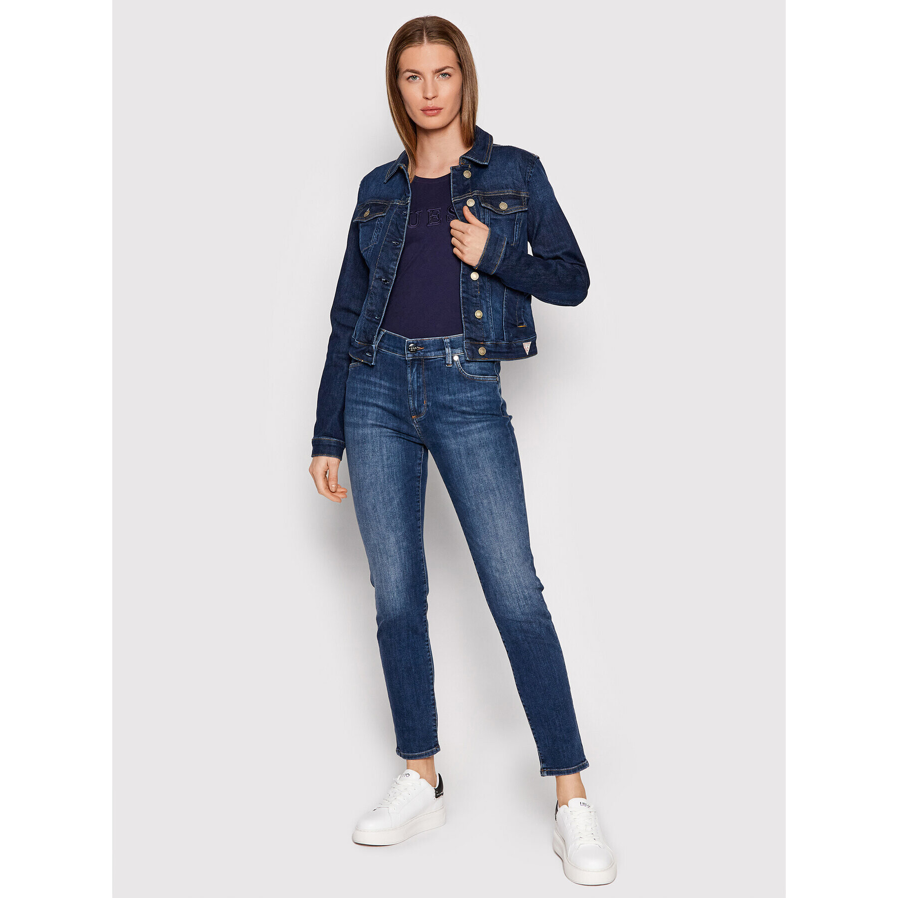 Guess Дънково яке W1YN0E D4GV1 Тъмносин Regular Fit - Pepit.bg