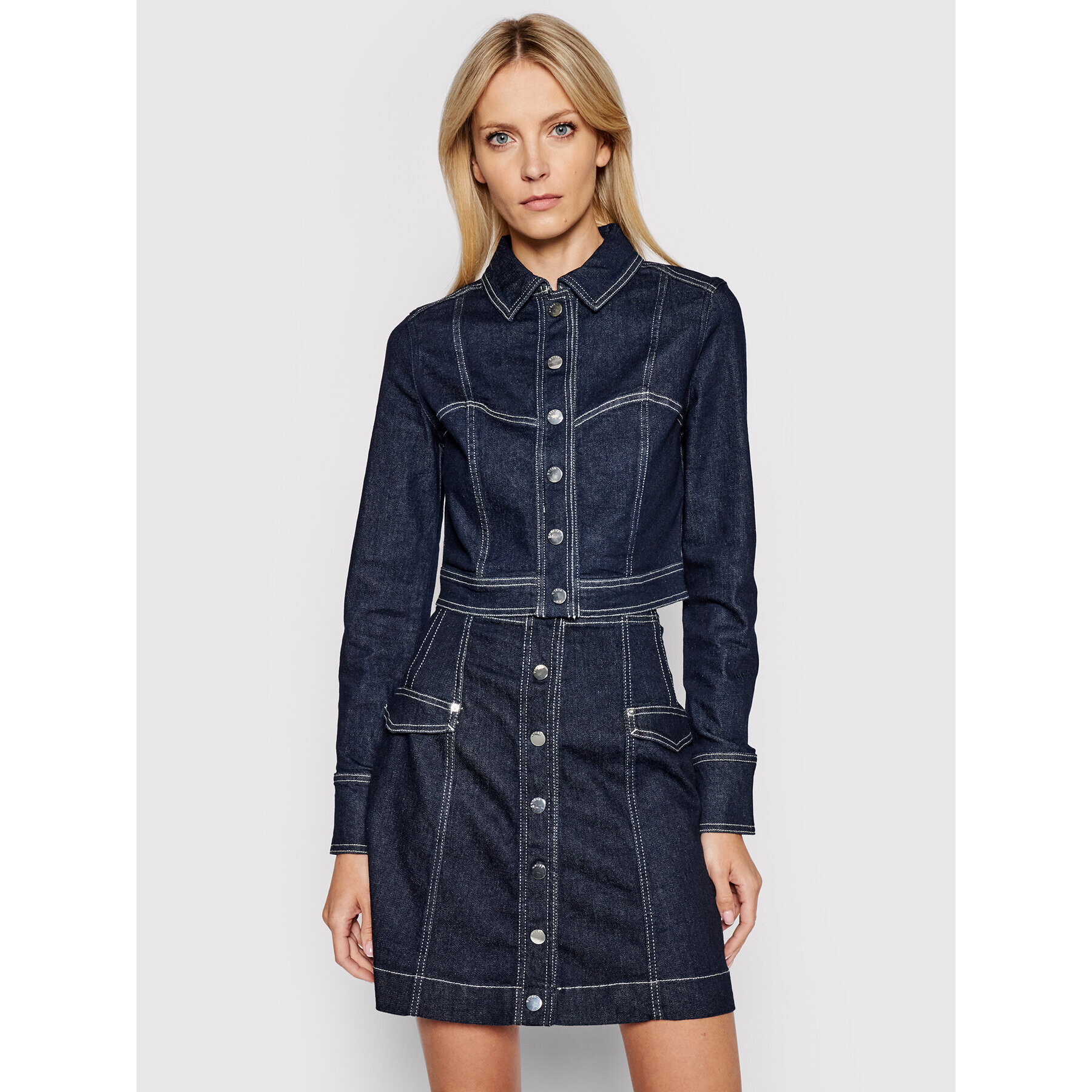 Guess Дънково яке W1YN33 D3OW9 Тъмносин Regular Fit - Pepit.bg