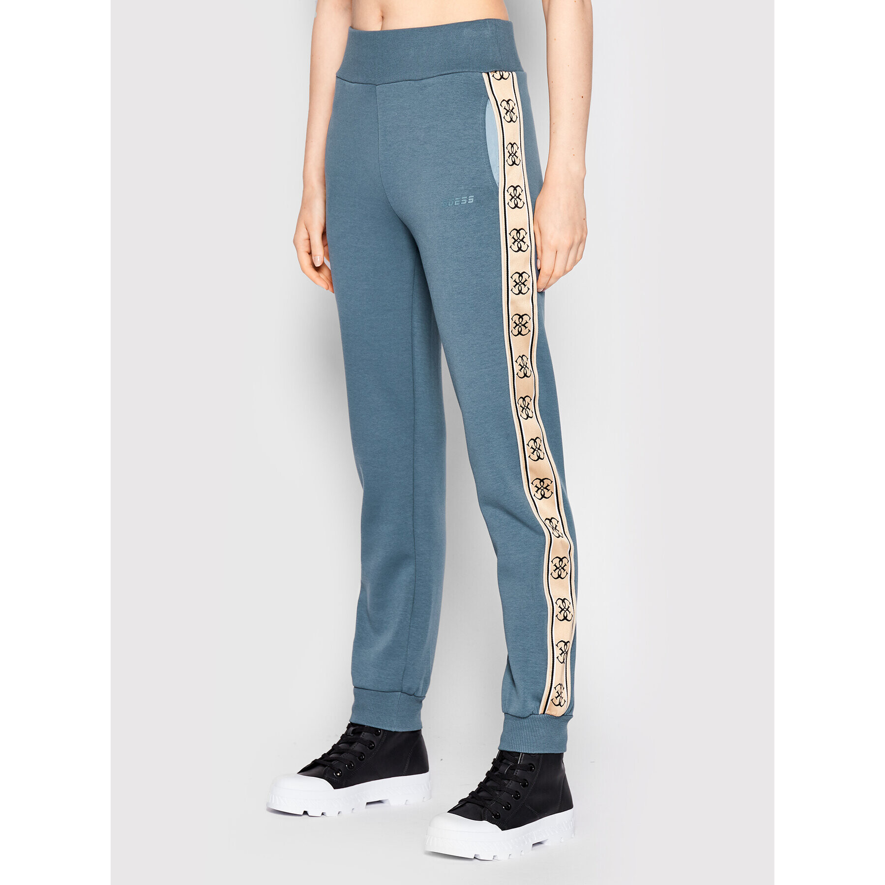 Guess Долнище анцуг 4G Logo Tape V2RB05 KA3P1 Син Regular Fit - Pepit.bg