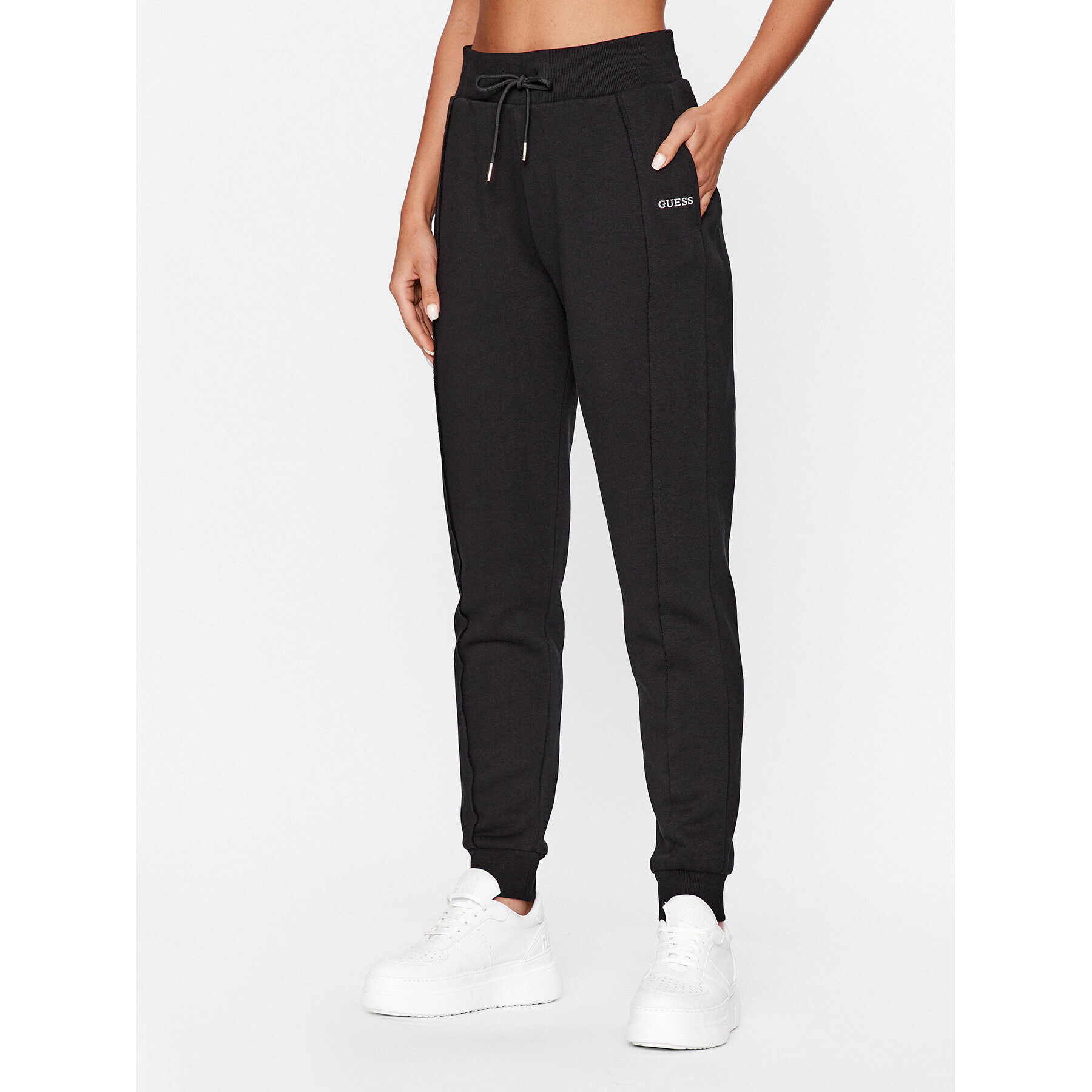 Guess Долнище анцуг V3BB14 KBXX1 Черен Regular Fit - Pepit.bg