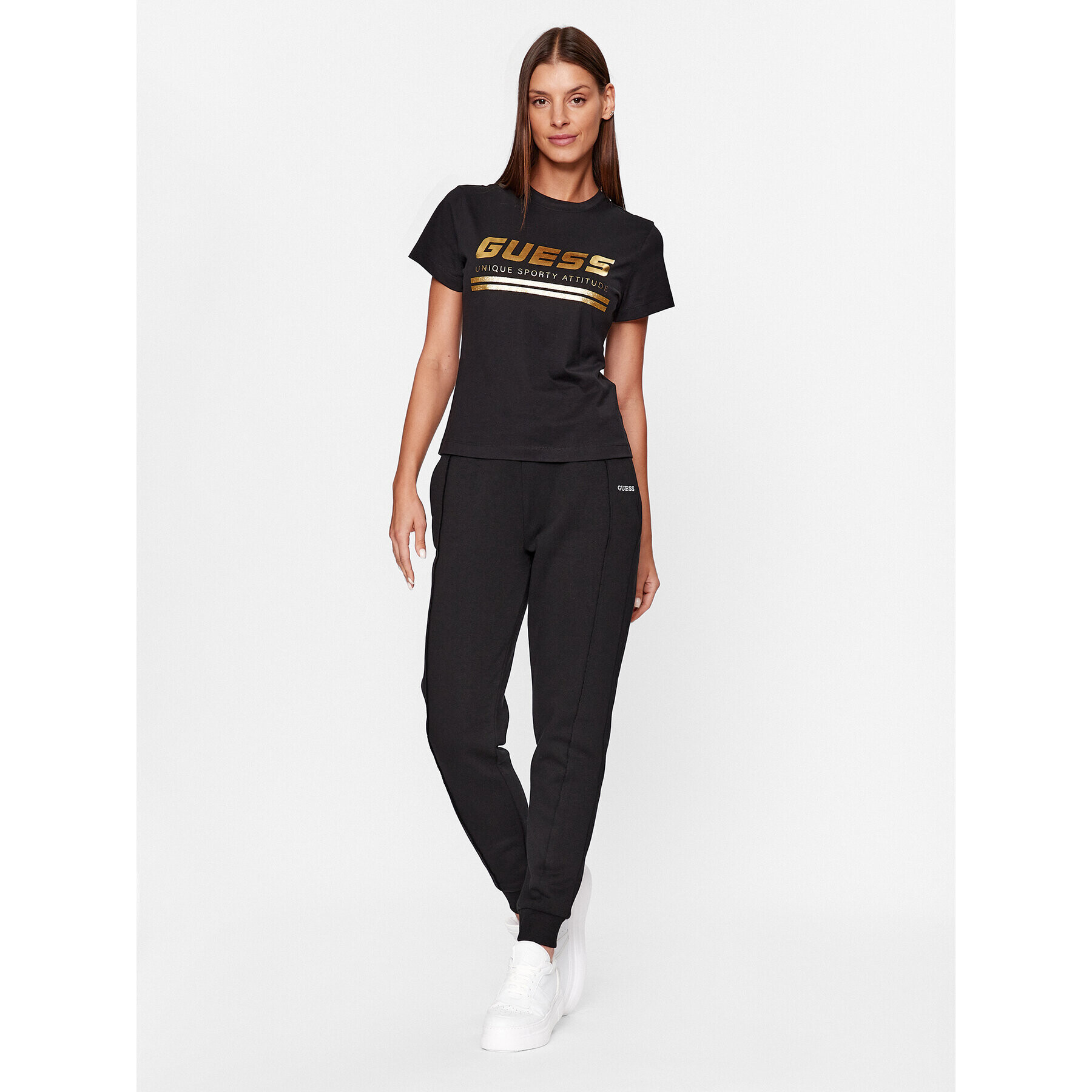 Guess Долнище анцуг V3BB14 KBXX1 Черен Regular Fit - Pepit.bg