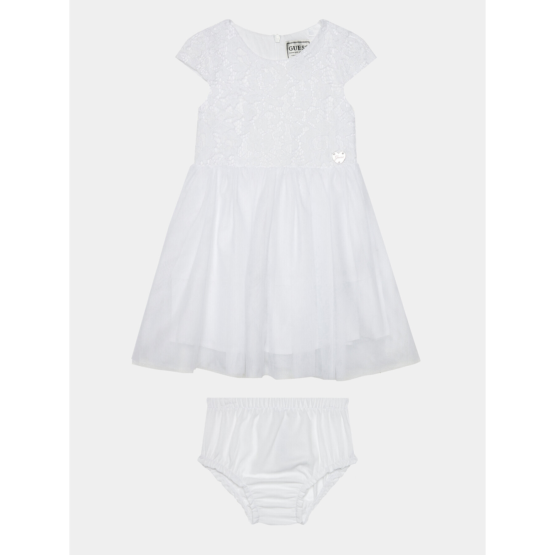Guess Елегантна рокля A4RK01 WFYM0 Бял Regular Fit - Pepit.bg