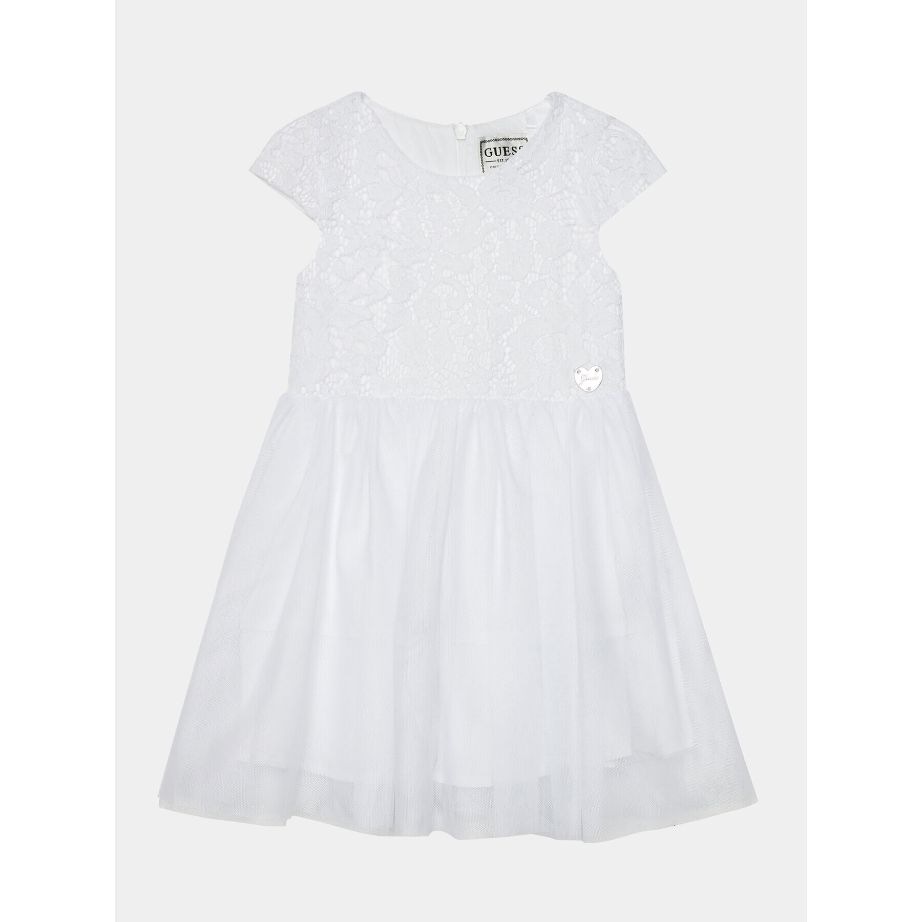 Guess Елегантна рокля A4RK01 WFYM0 Бял Regular Fit - Pepit.bg