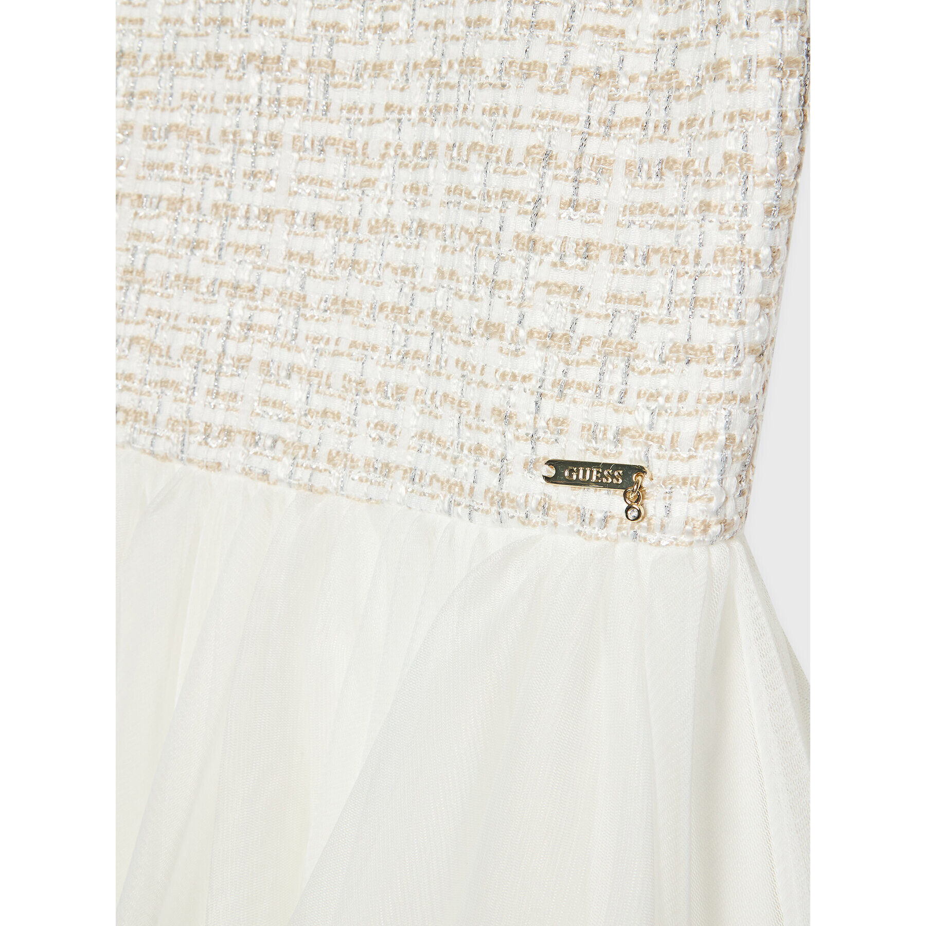 Guess Елегантна рокля J2BK08 WF070 Бял Regular Fit - Pepit.bg
