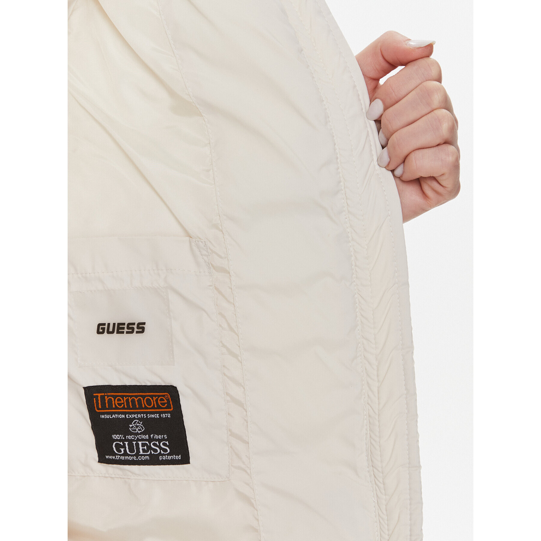 Guess Елек Breana V4RL01 WFYE2 Бял Regular Fit - Pepit.bg