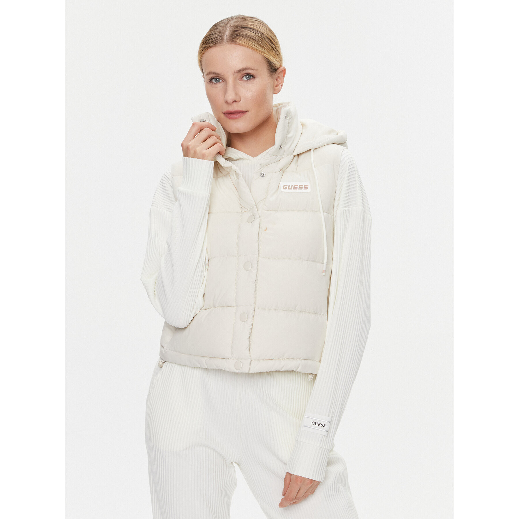 Guess Елек Breana V4RL02 WFYE2 Бял Regular Fit - Pepit.bg