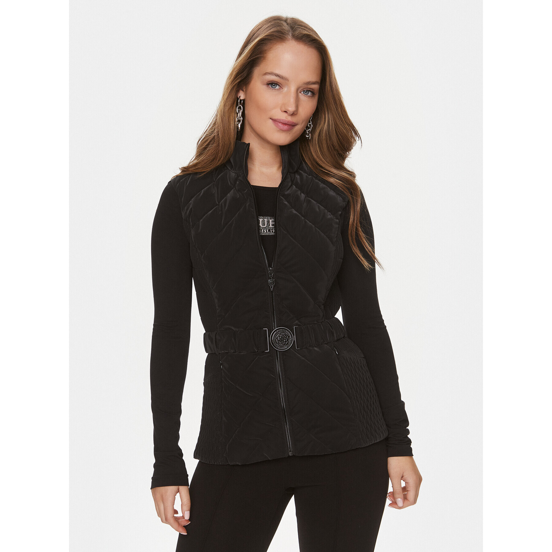 Guess Елек Cassandra W4RN21 WFWR0 Черен Regular Fit - Pepit.bg
