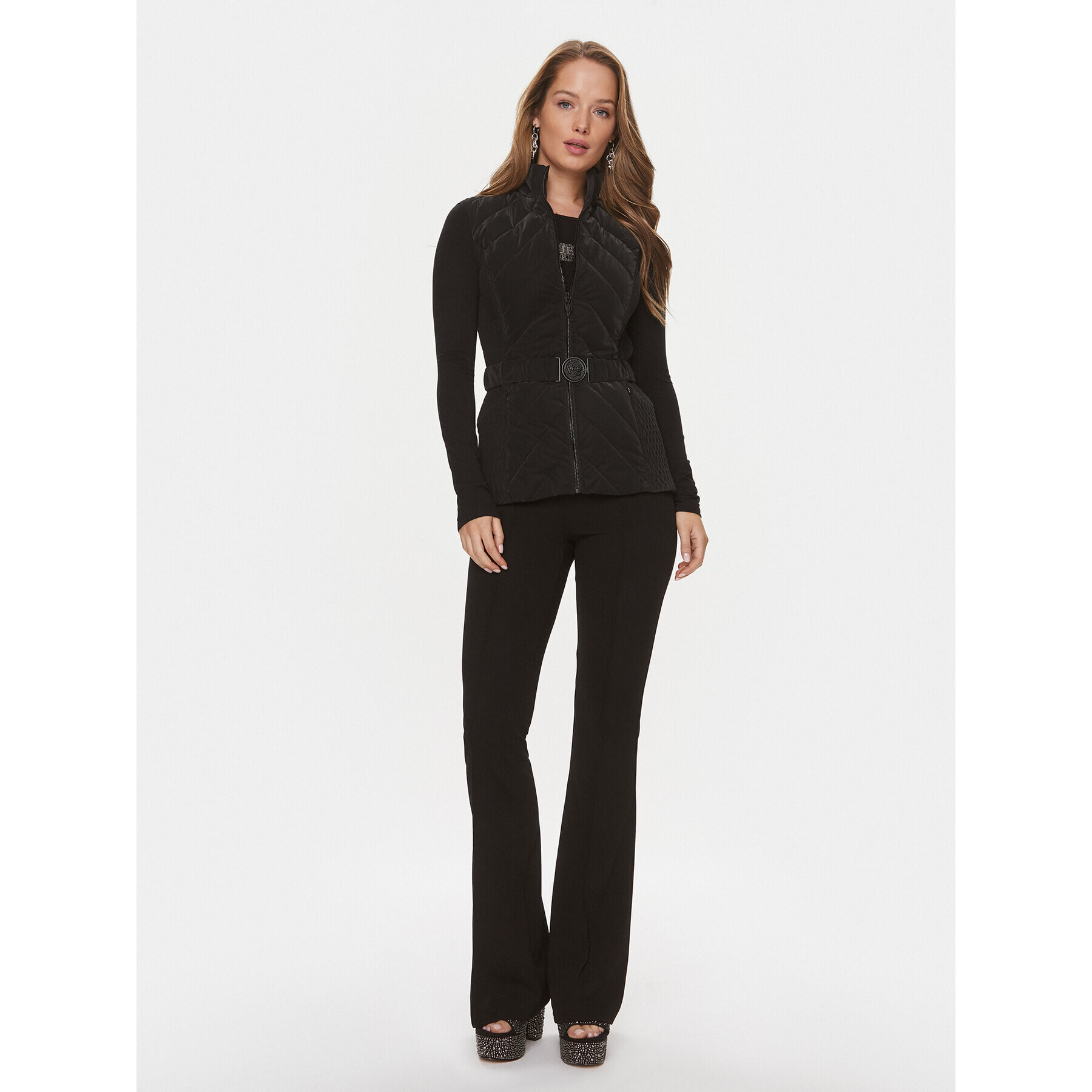 Guess Елек Cassandra W4RN21 WFWR0 Черен Regular Fit - Pepit.bg