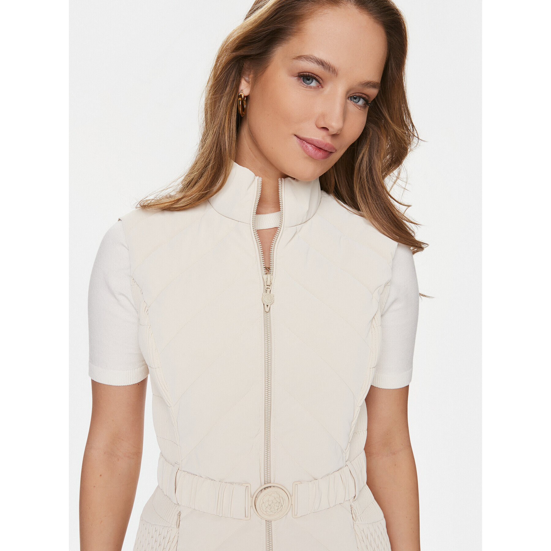 Guess Елек Cassandra W4RN21 WFWR0 Екрю Regular Fit - Pepit.bg