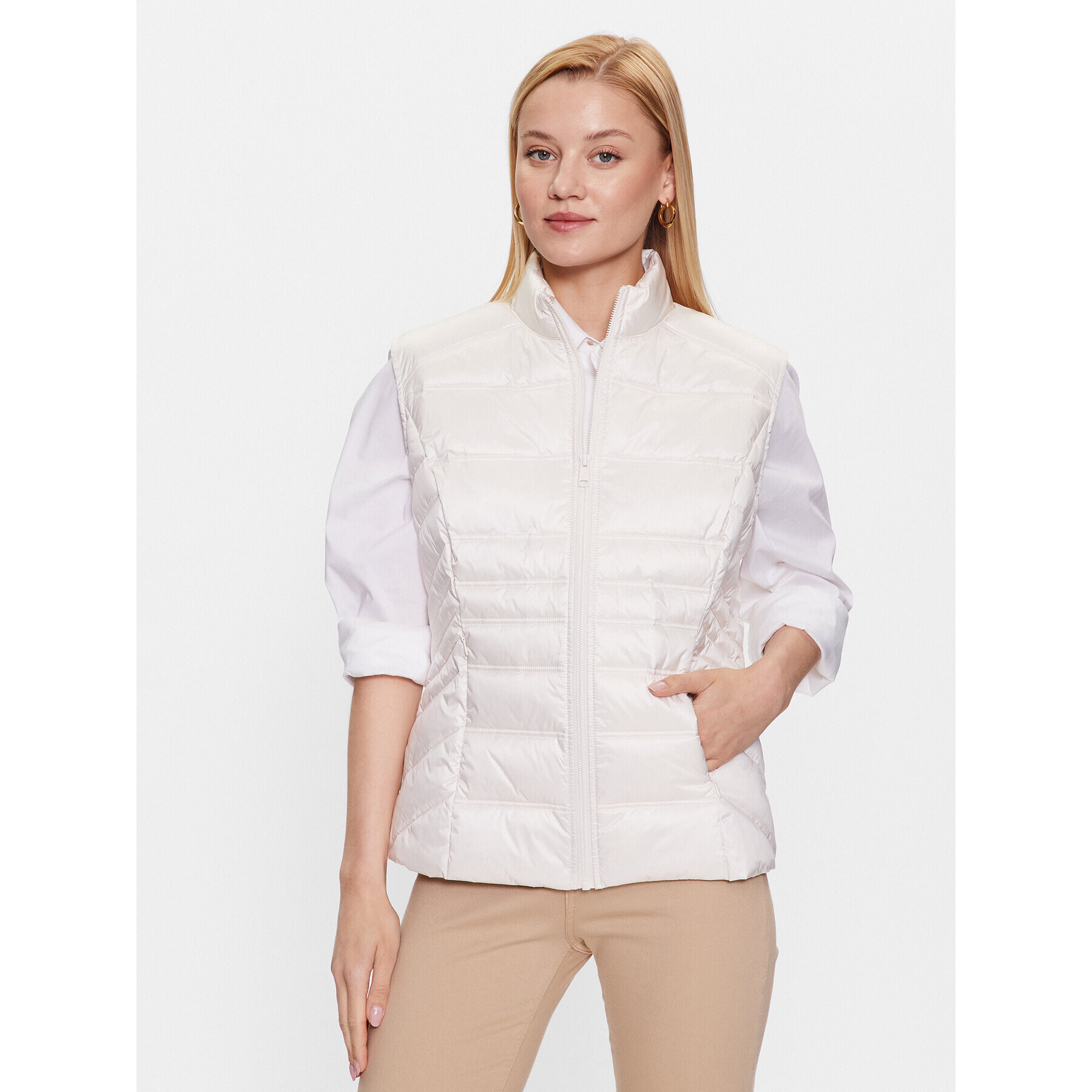 Guess Елек Ginger W3RN53 WF5C2 Бял Slim Fit - Pepit.bg