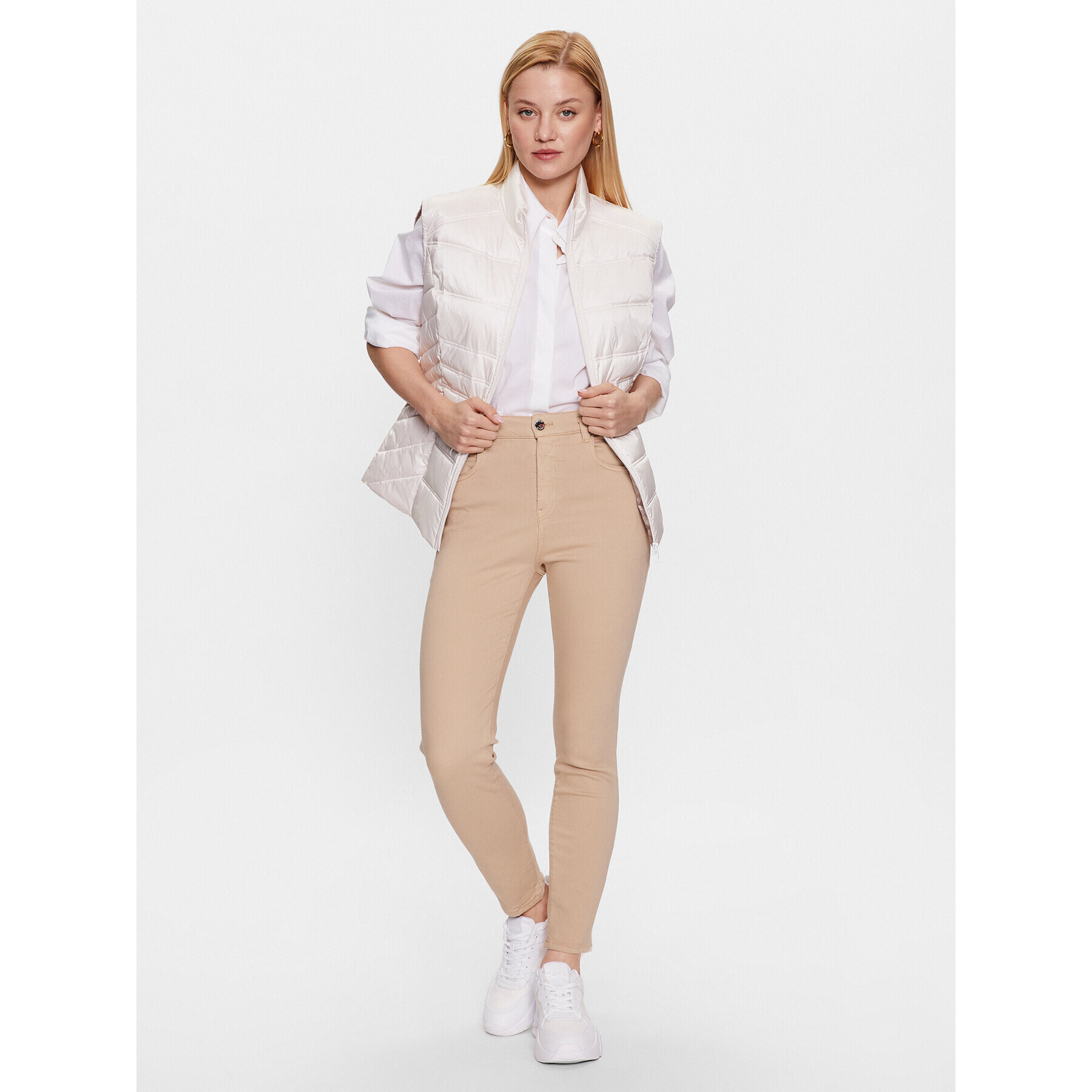 Guess Елек Ginger W3RN53 WF5C2 Бял Slim Fit - Pepit.bg