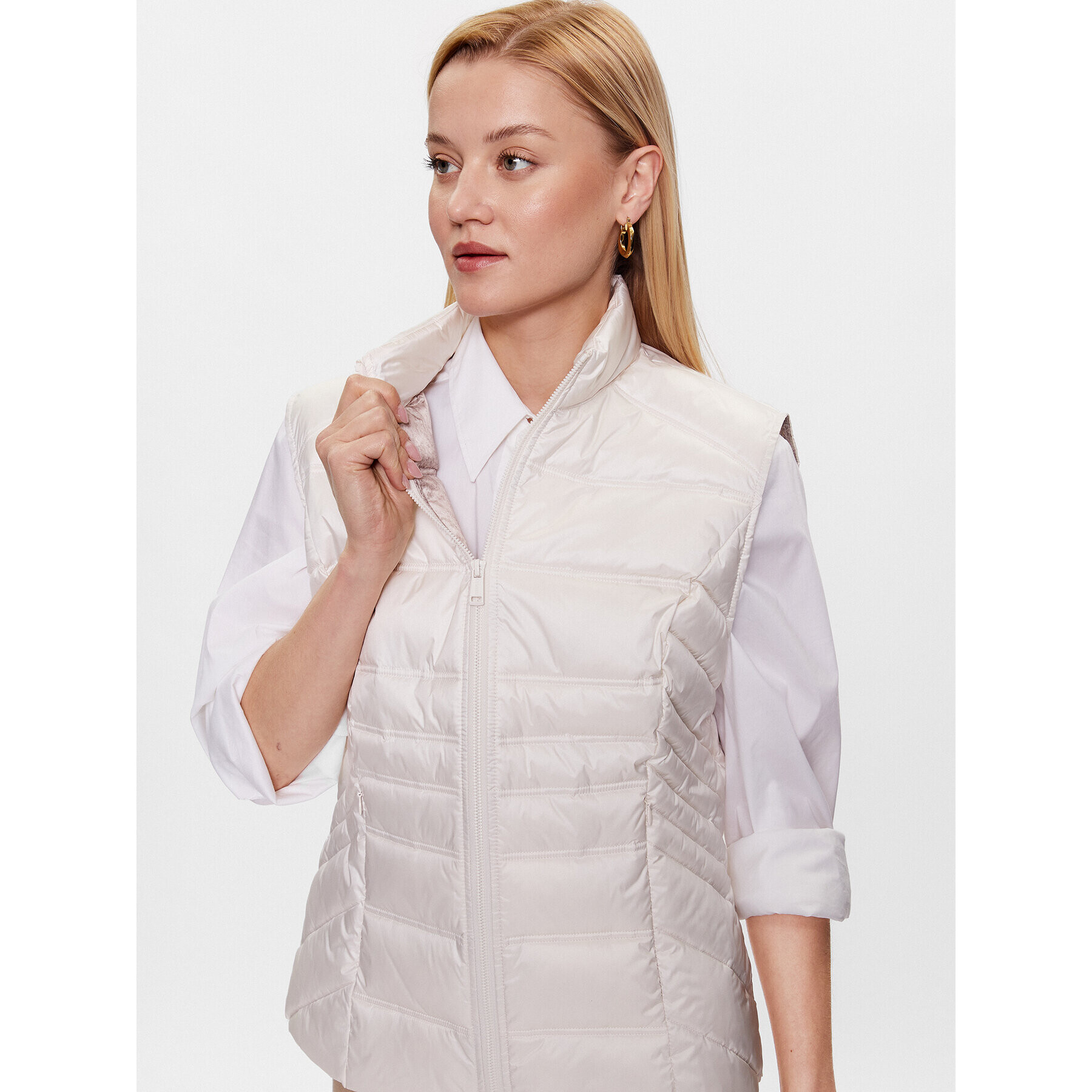 Guess Елек Ginger W3RN53 WF5C2 Бял Slim Fit - Pepit.bg