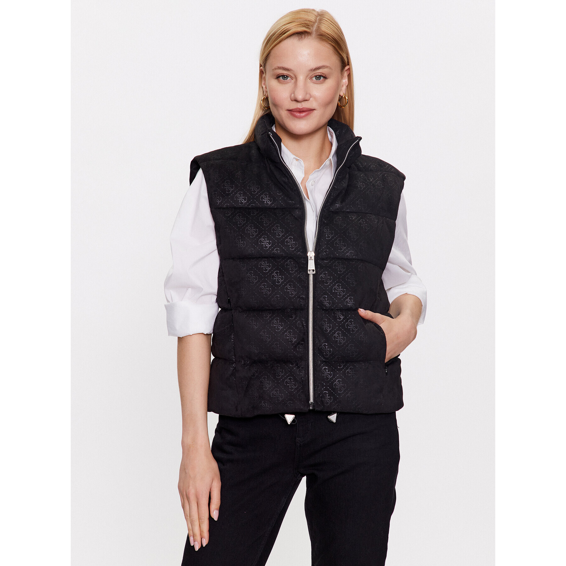 Guess Елек Jole W3YN38 WFIY0 Черен Regular Fit - Pepit.bg