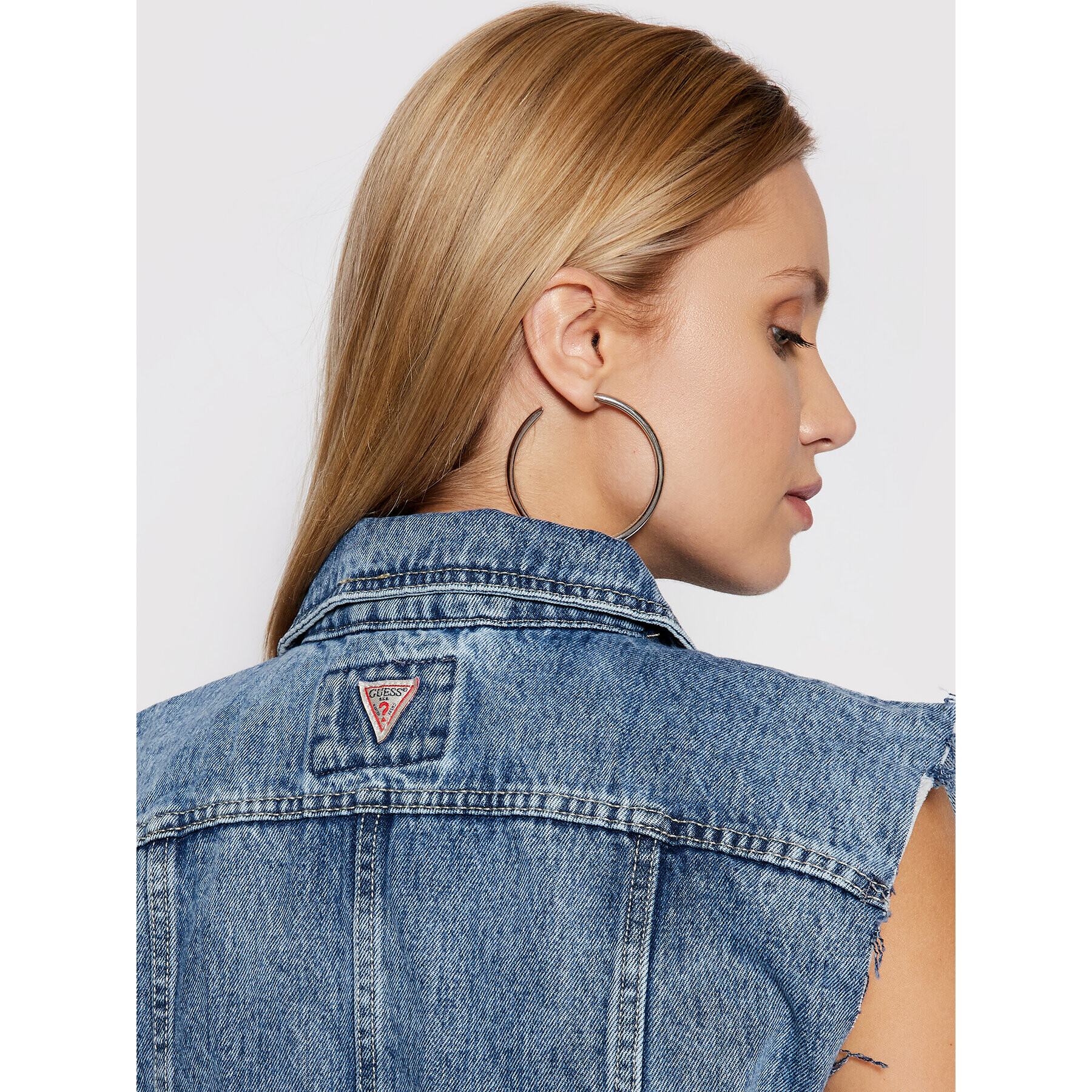Guess Елек W1GN17 D3P32 Син Slim Fit - Pepit.bg