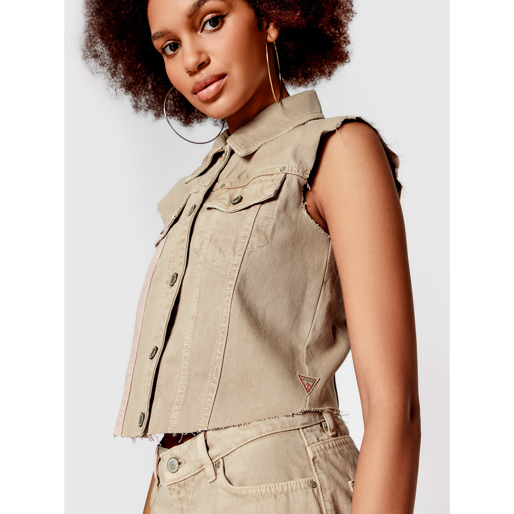 Guess Елек W2GN29 D4MO1 Кафяв Regular Fit - Pepit.bg