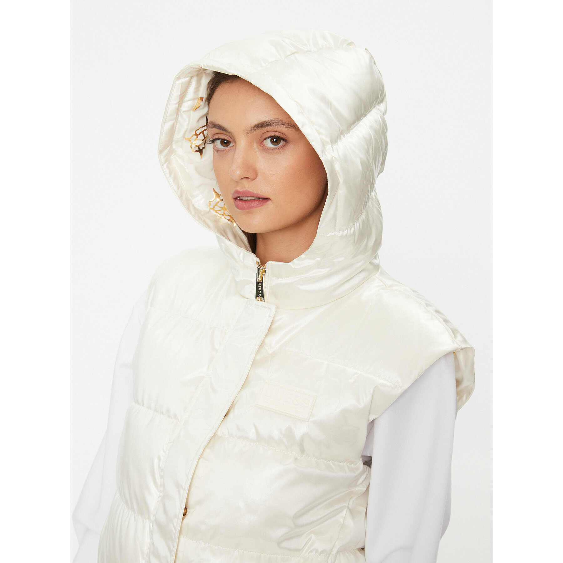 Guess Елек W3BN64 WFAB2 Бял Regular Fit - Pepit.bg