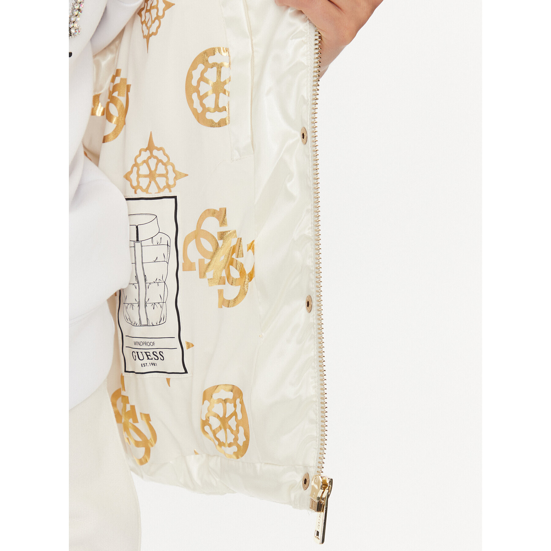 Guess Елек W3BN64 WFAB2 Бял Regular Fit - Pepit.bg